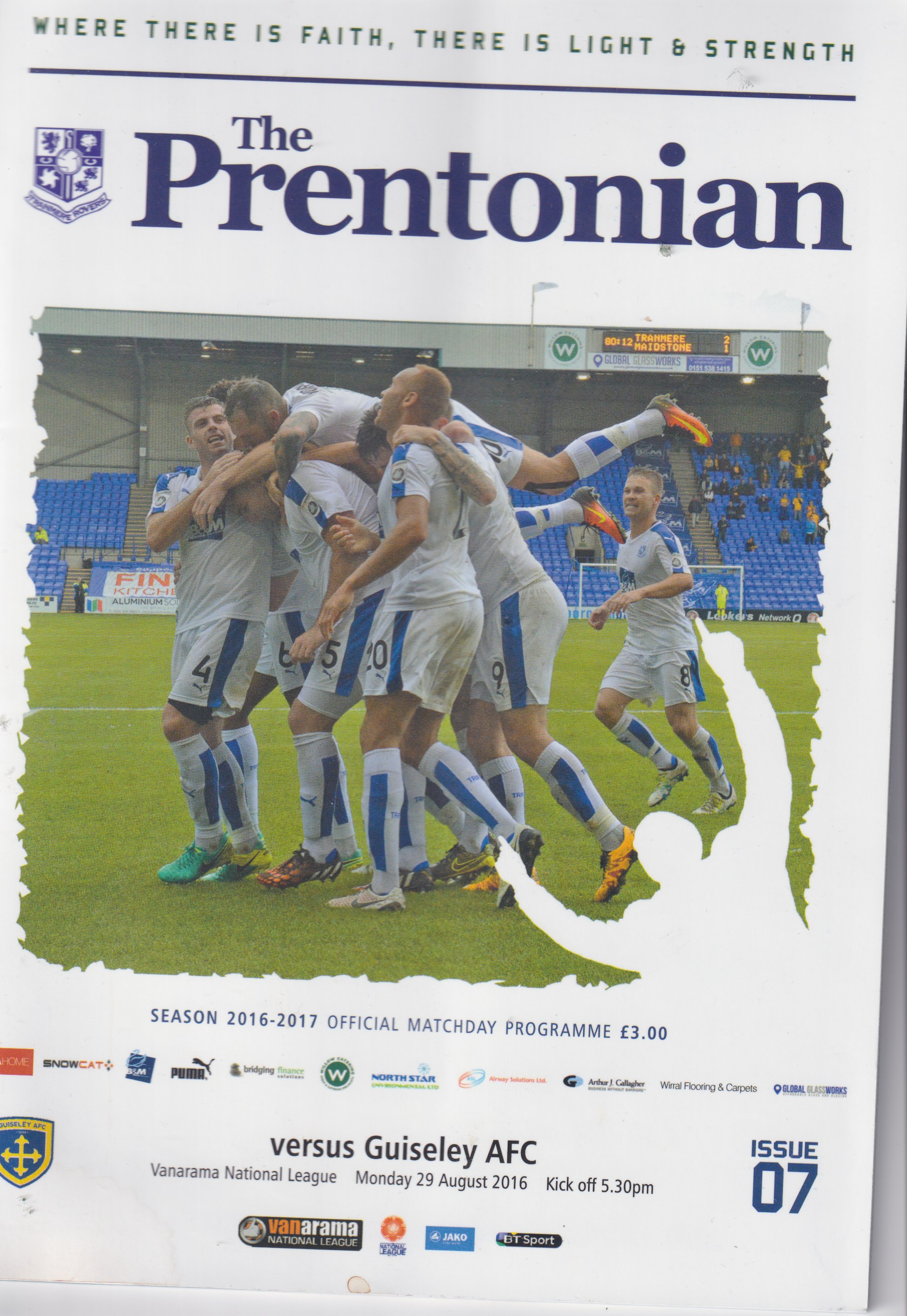 Match Programme for 29/08/2016