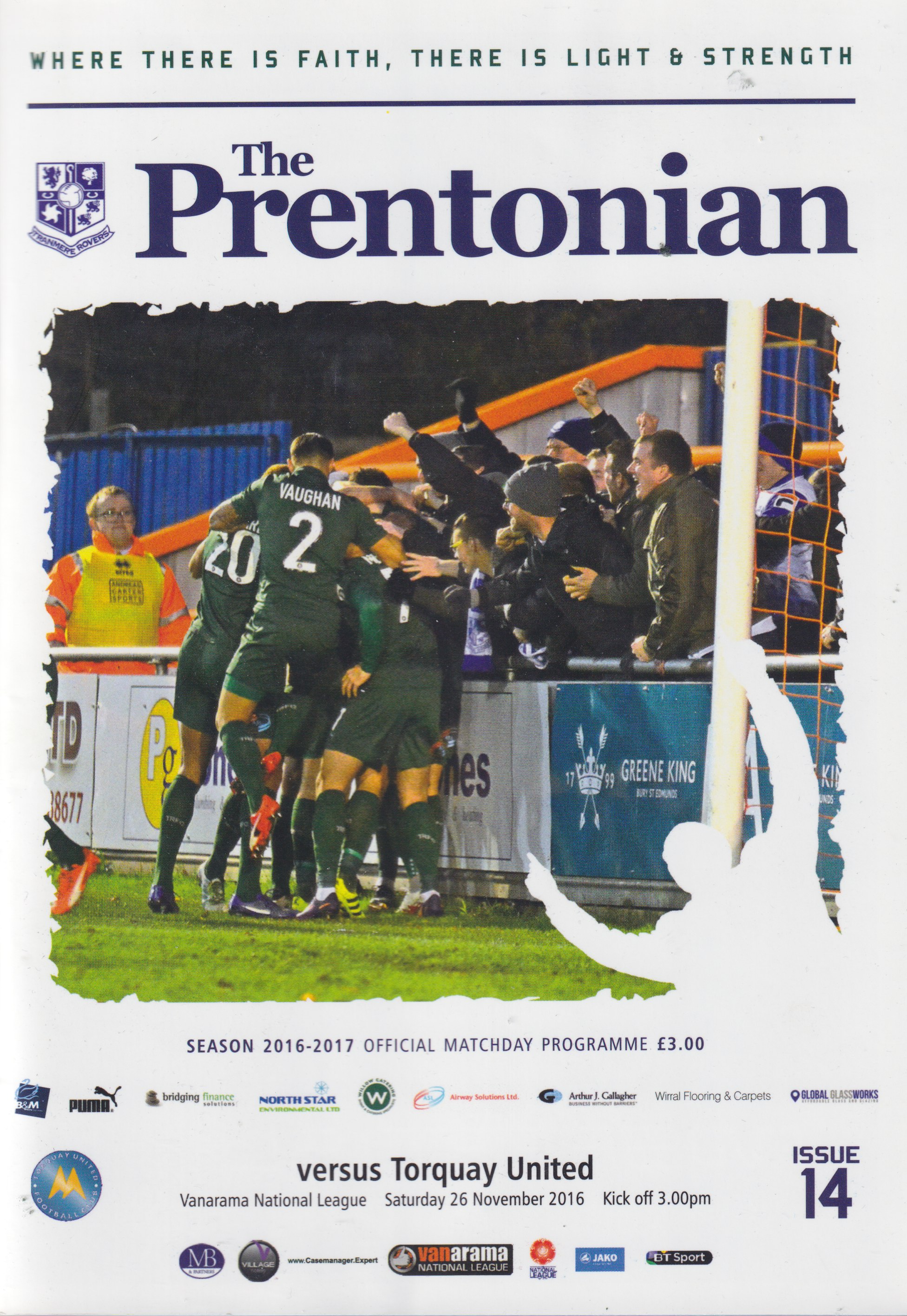 Match Programme for 26/11/2016