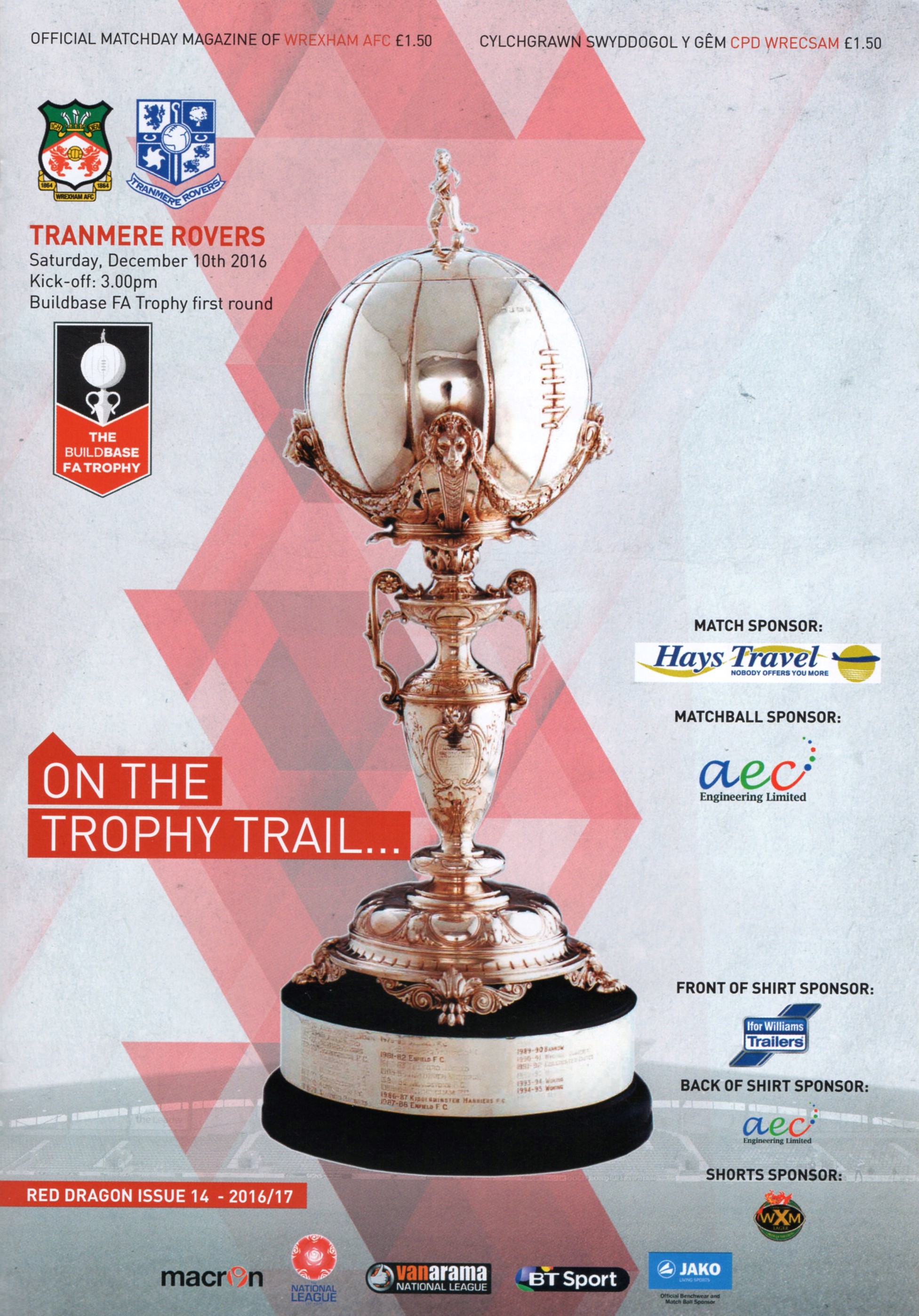 Match Programme for 10/12/2016