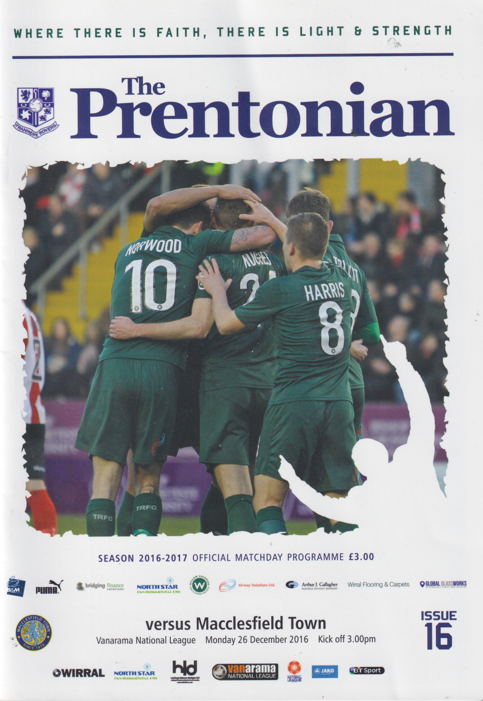 Match Programme for 26/12/2016