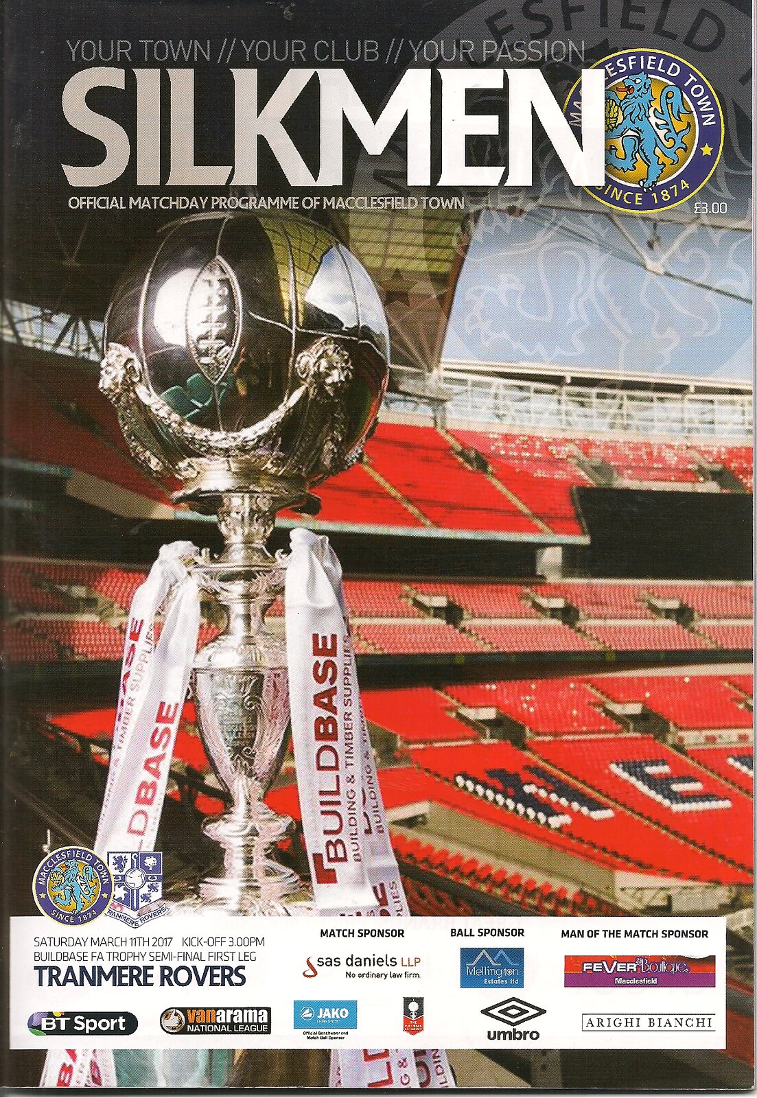 Match Programme for 11/03/2017