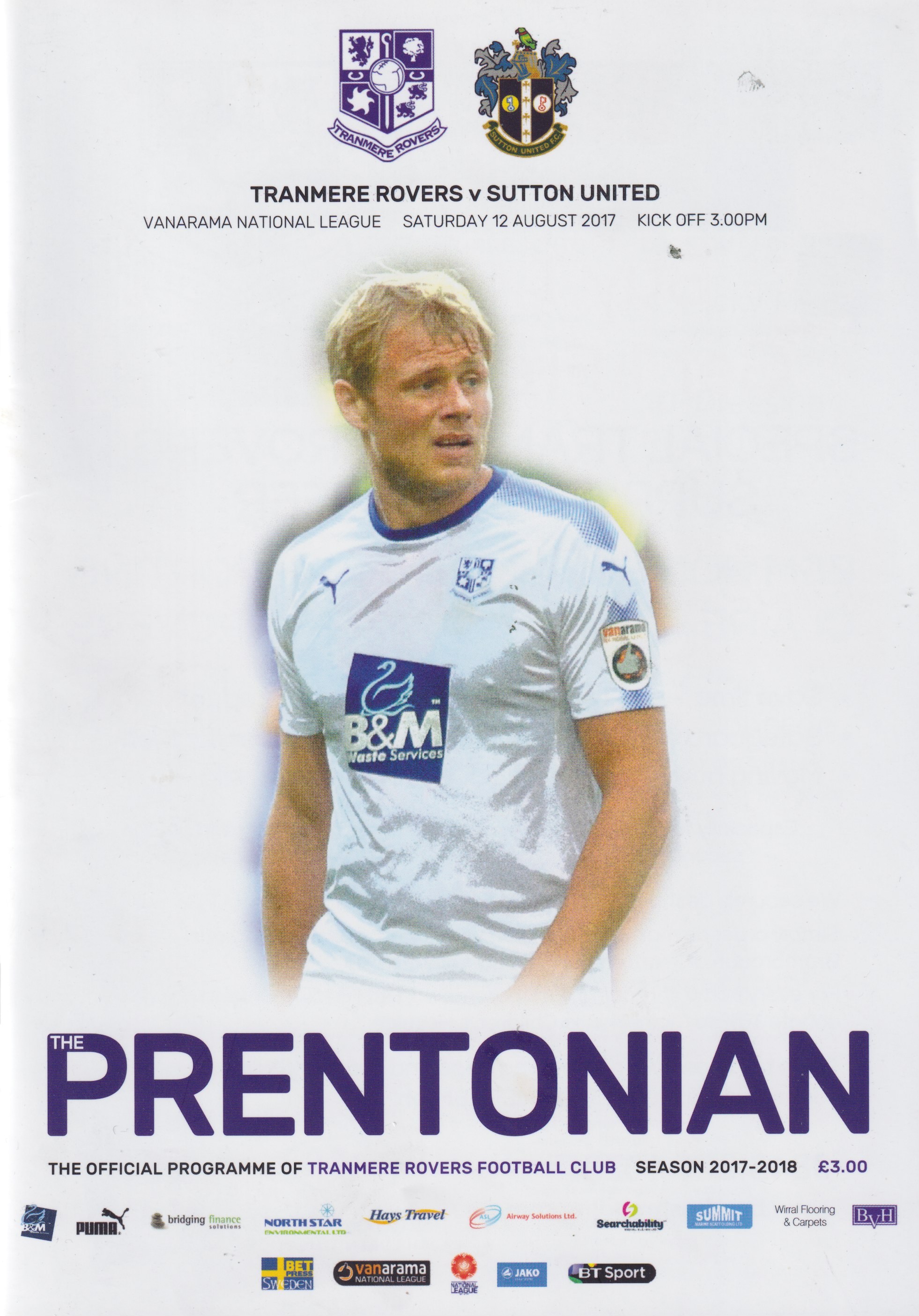 Match Programme for 12/08/2017