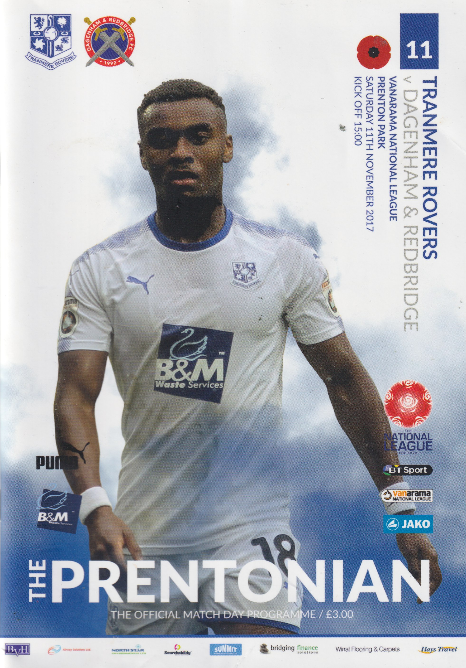 Match Programme for 11/11/2017