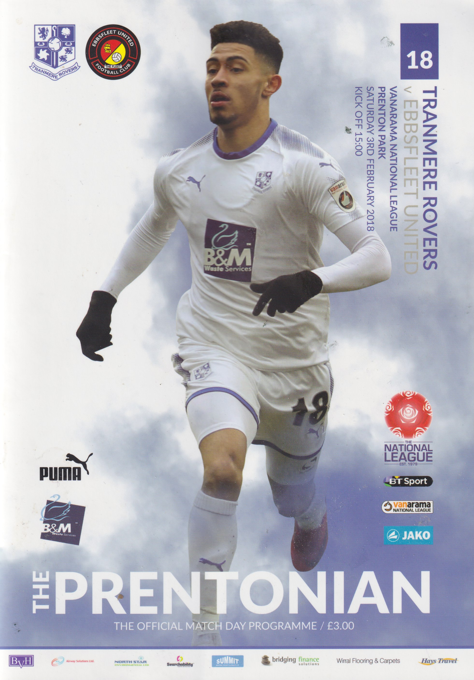 Match Programme for 03/02/2018