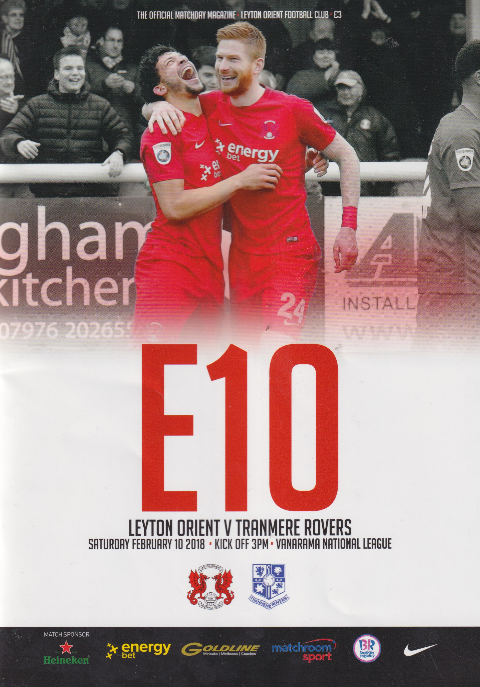 Match Programme for 10/02/2018