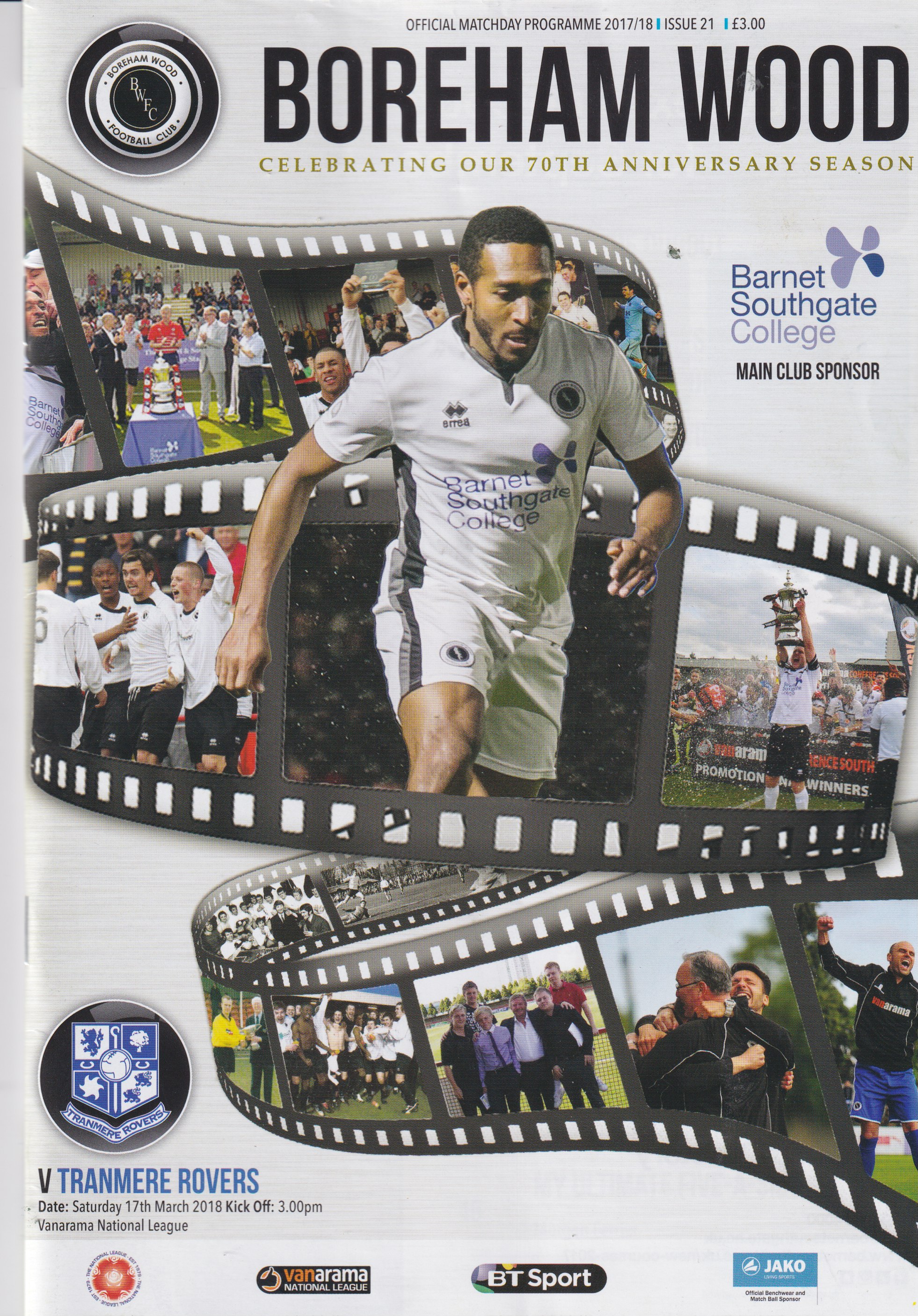 Match Programme for 17/03/2018