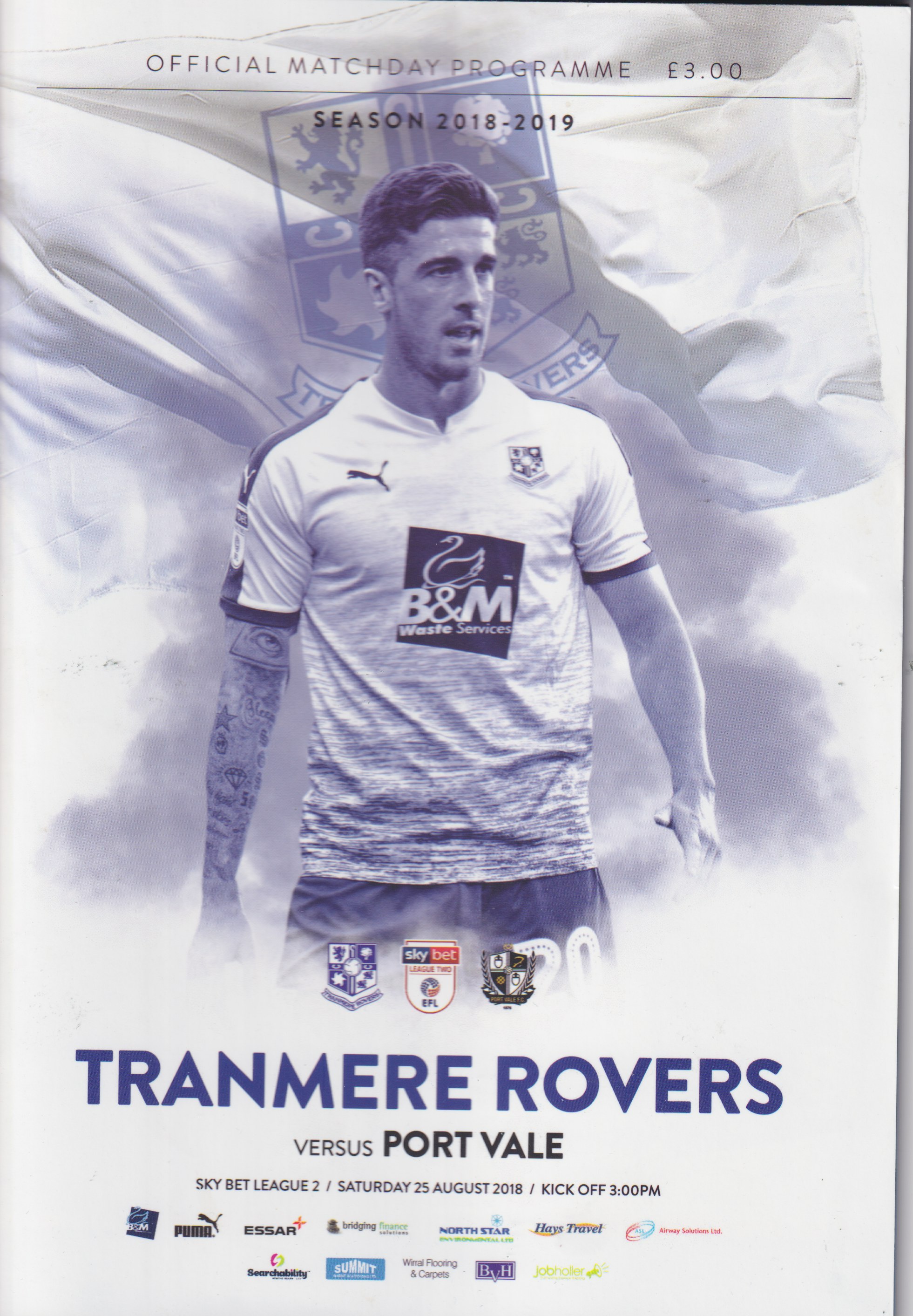 Match Programme for 25/08/2018