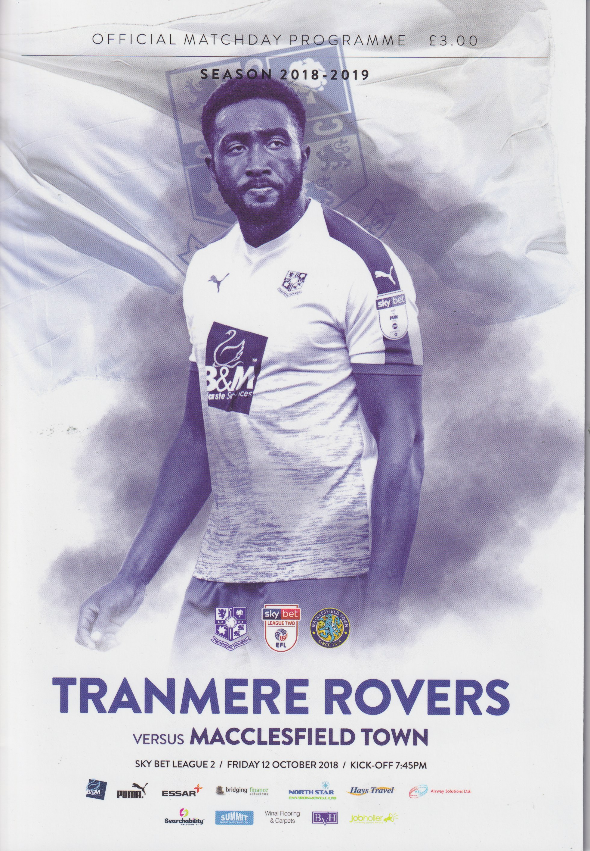 Match Programme for 12/10/2018