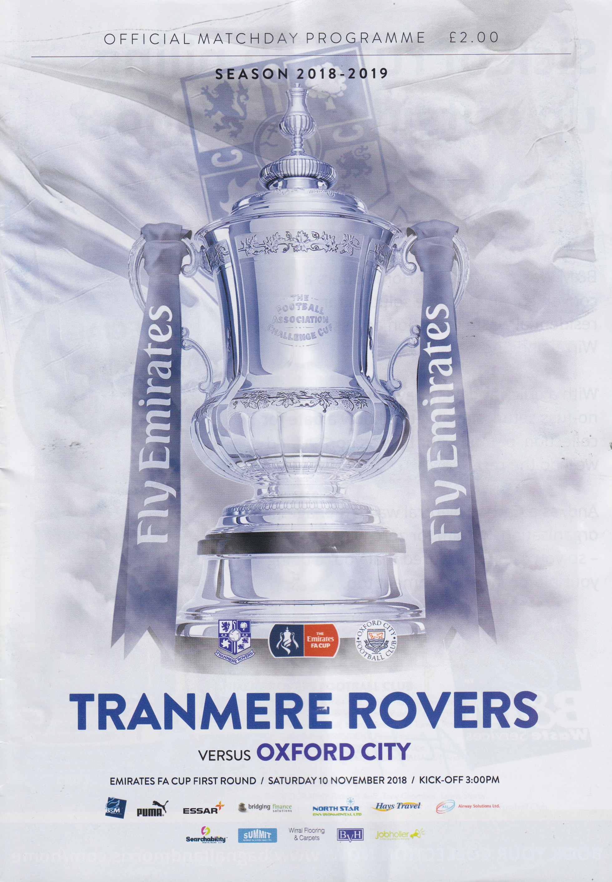 Match Programme for 10/11/2018