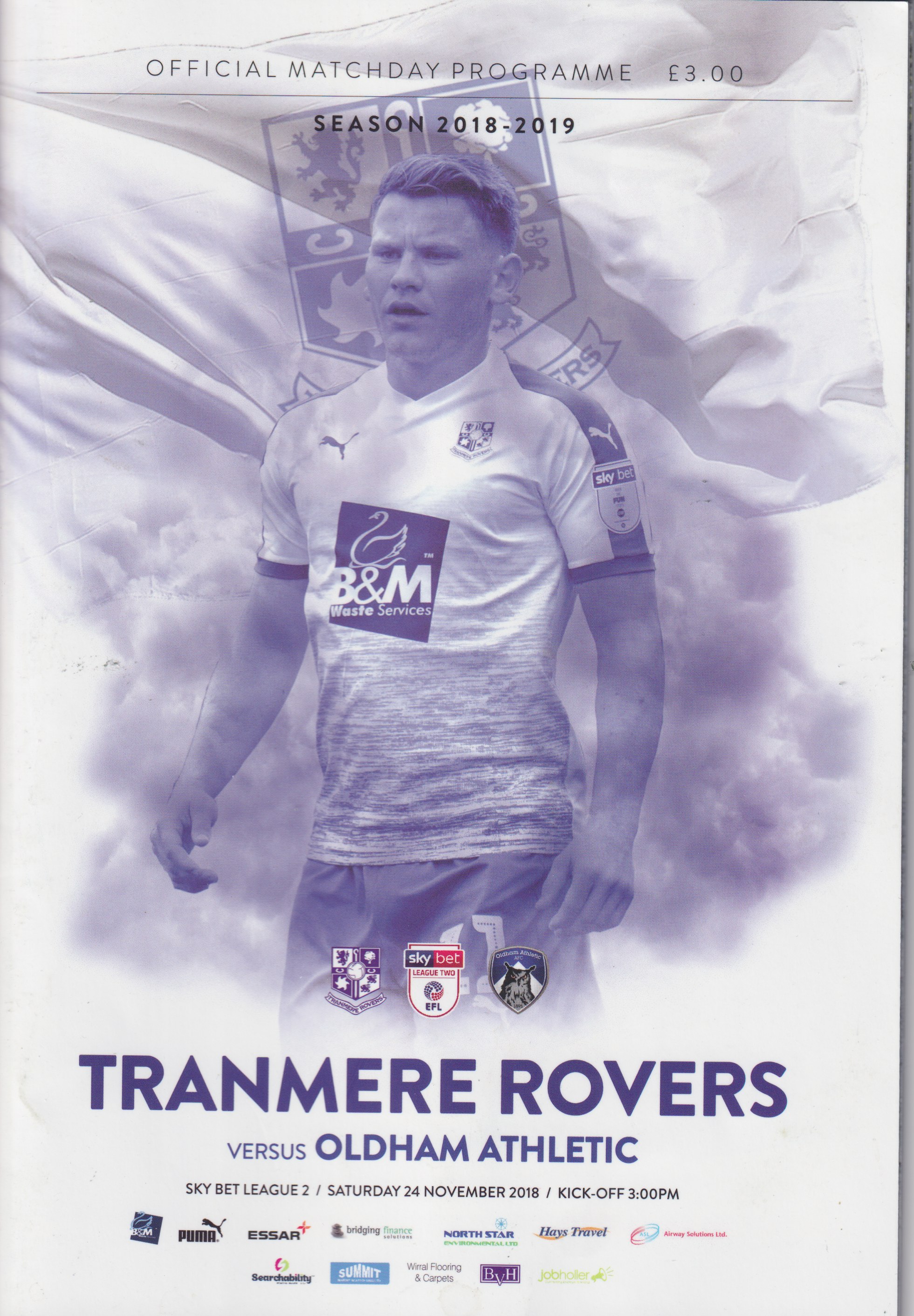 Match Programme for 24/11/2018