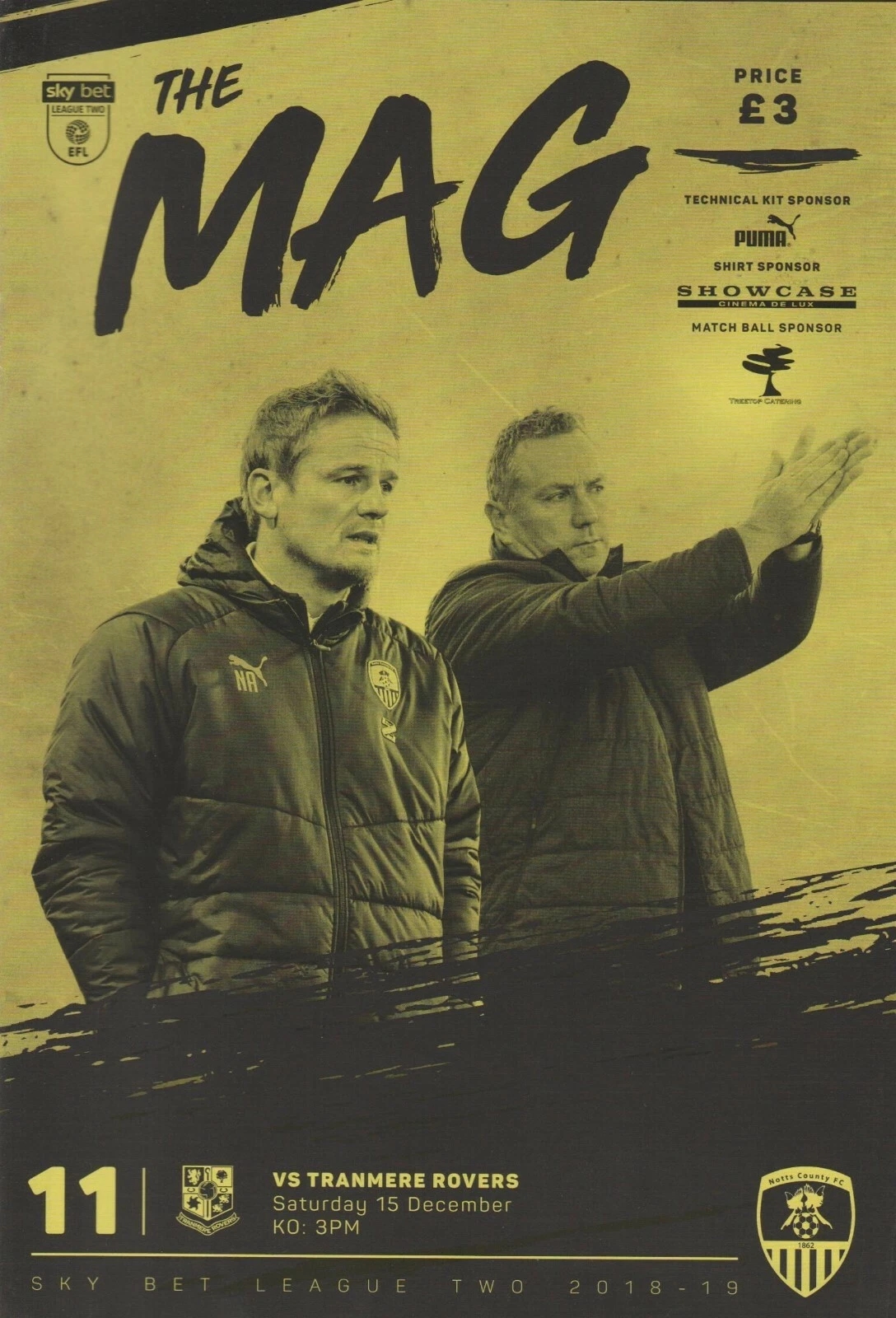 Match Programme for 15/12/2018