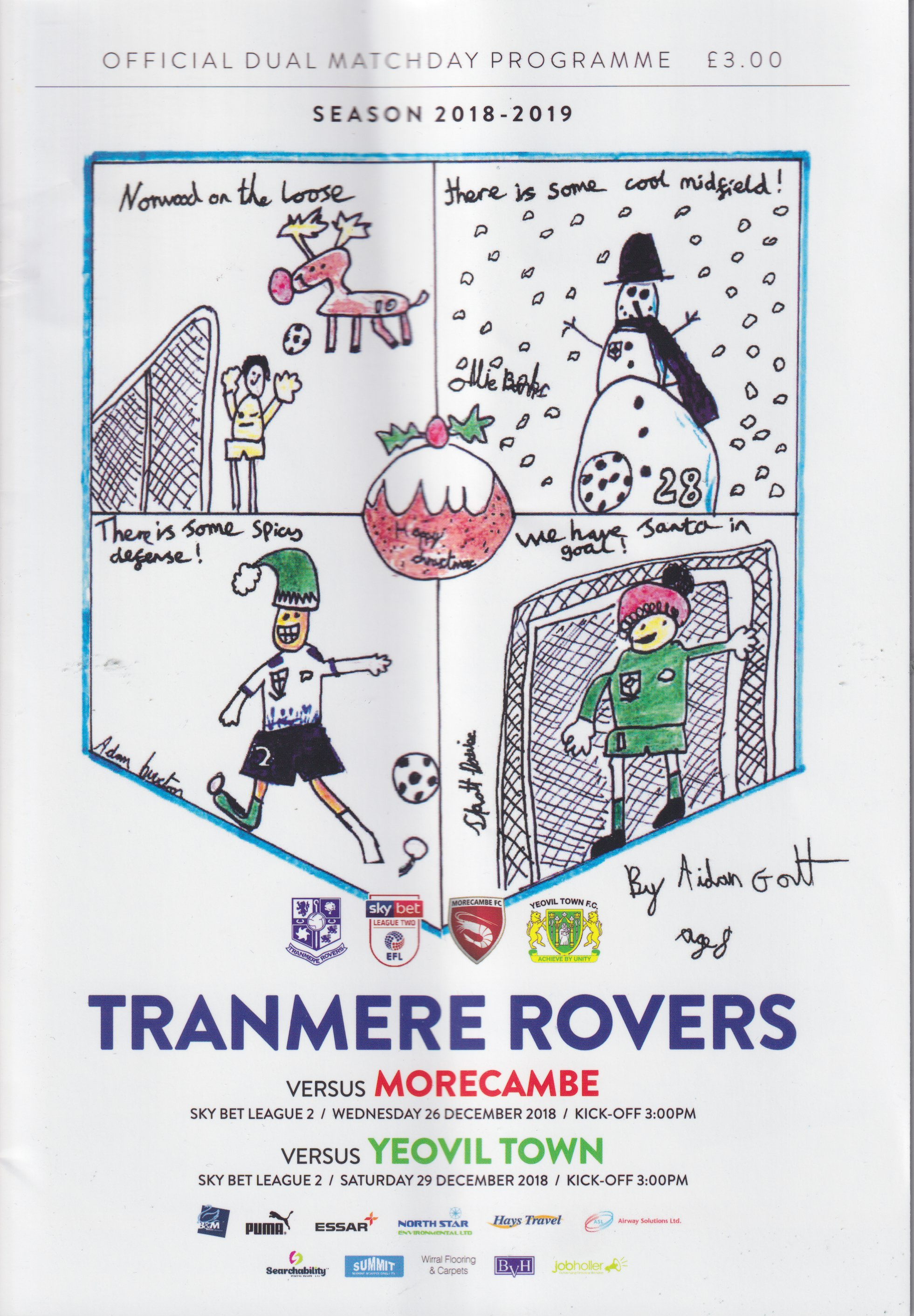 Match Programme for 26/12/2018