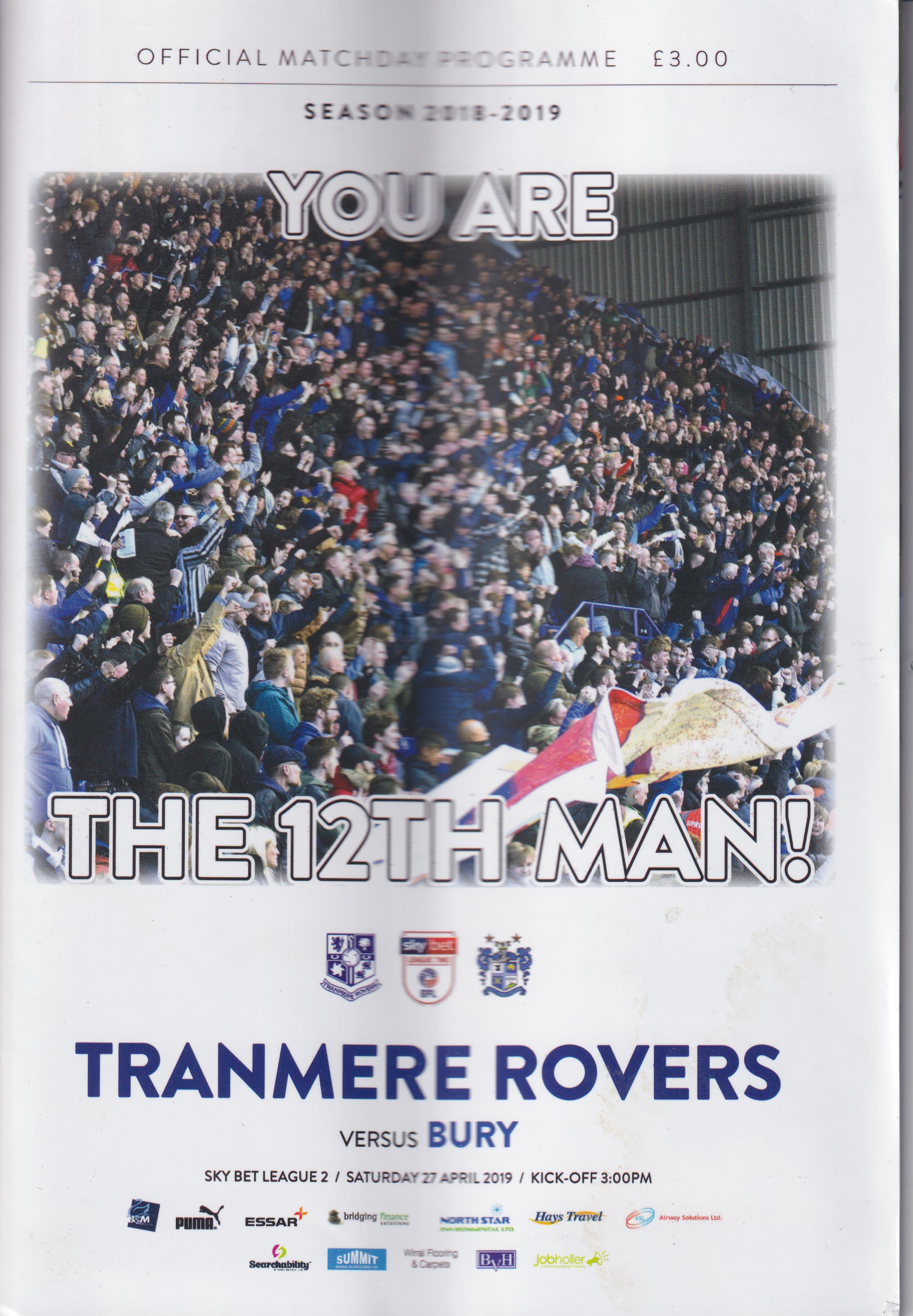 Match Programme for 30/04/2019