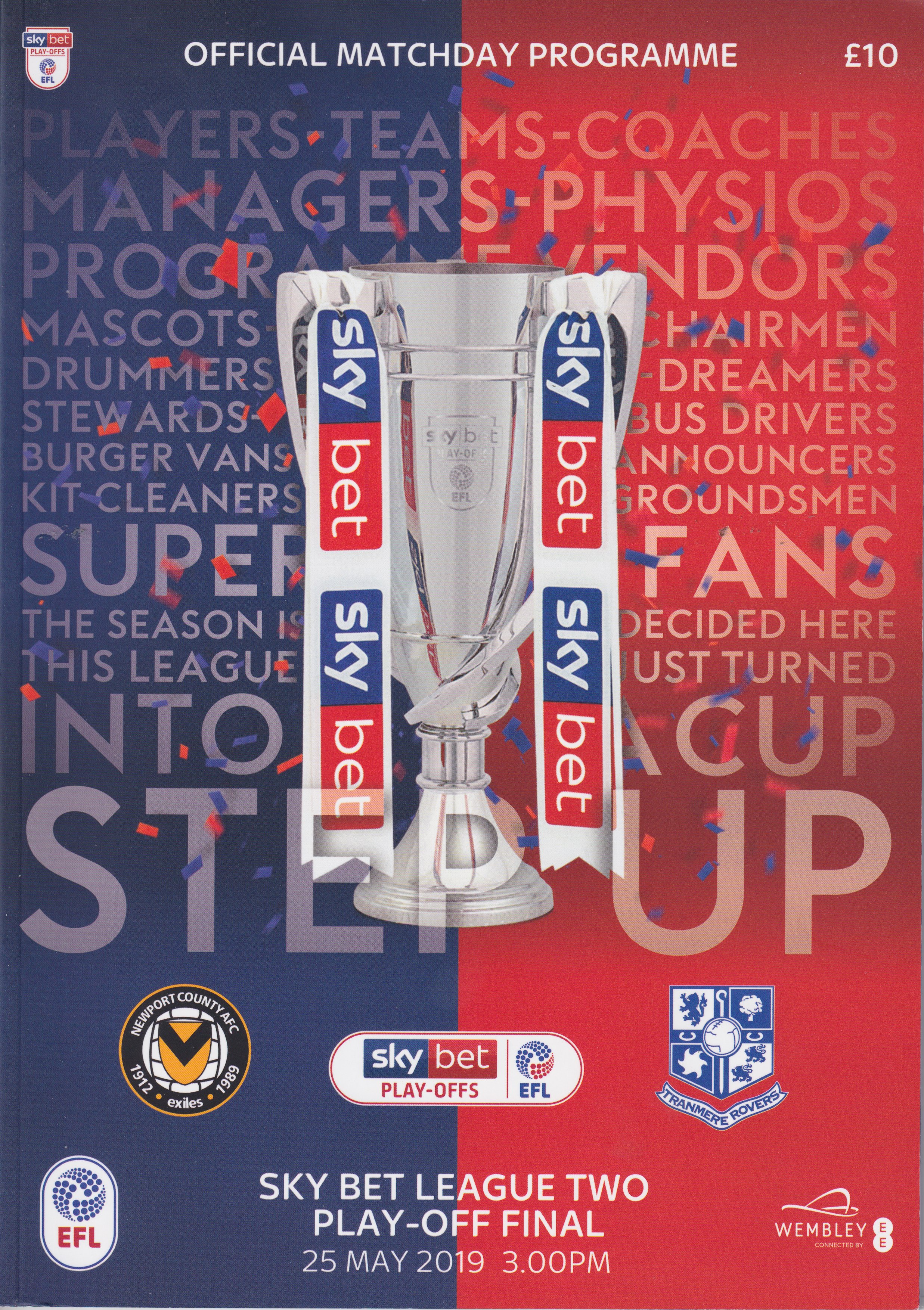 Match Programme for 25/05/2019