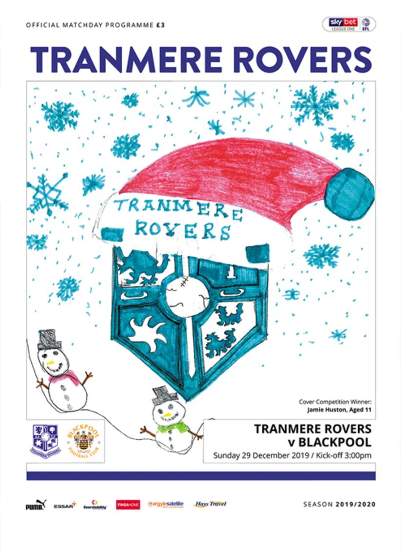 Match Programme for 29/12/2019