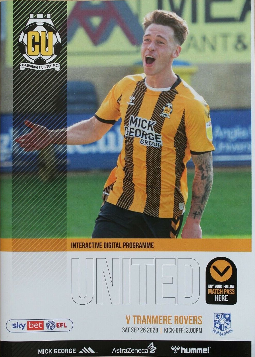 Match Programme for 26/09/2020