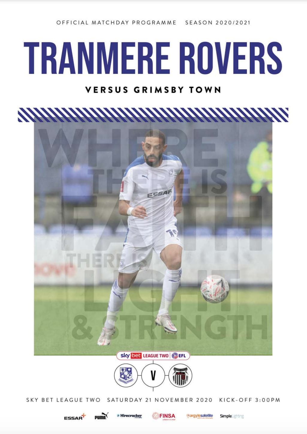 Match Programme for 21/11/2020