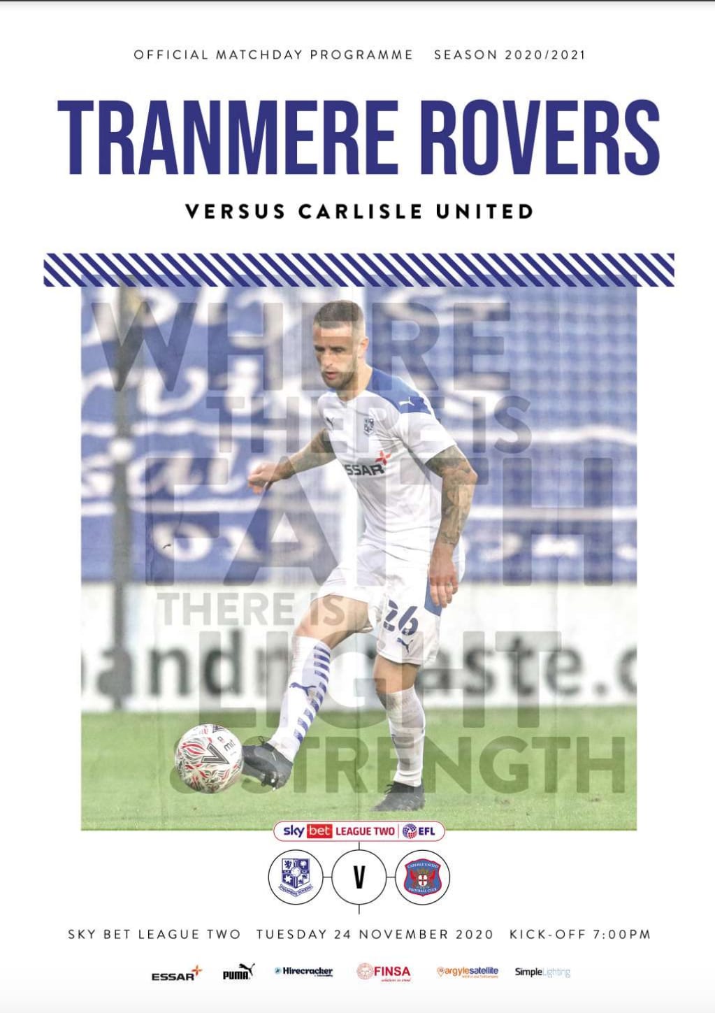 Match Programme for 24/11/2020
