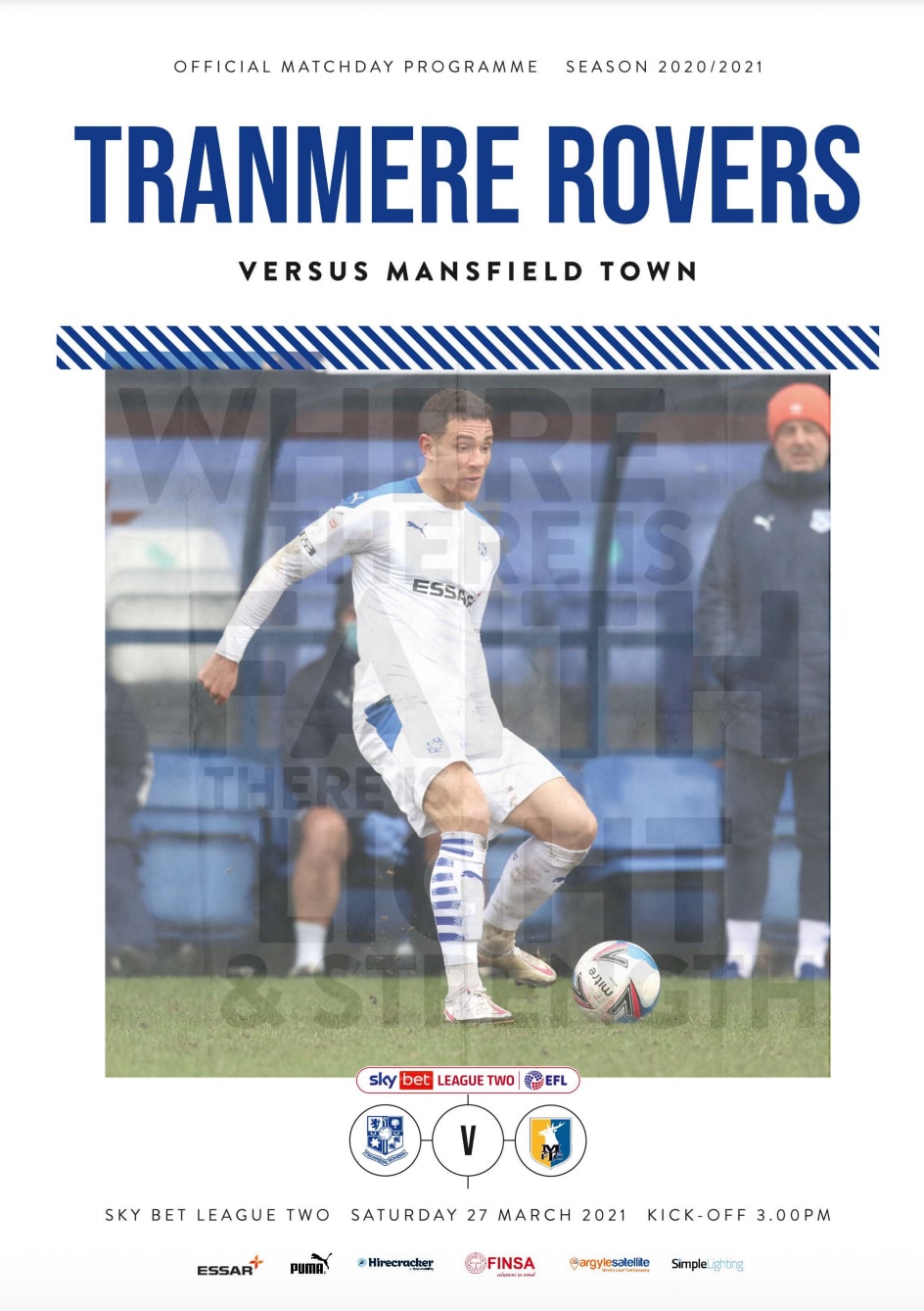 Match Programme for 27/03/2021