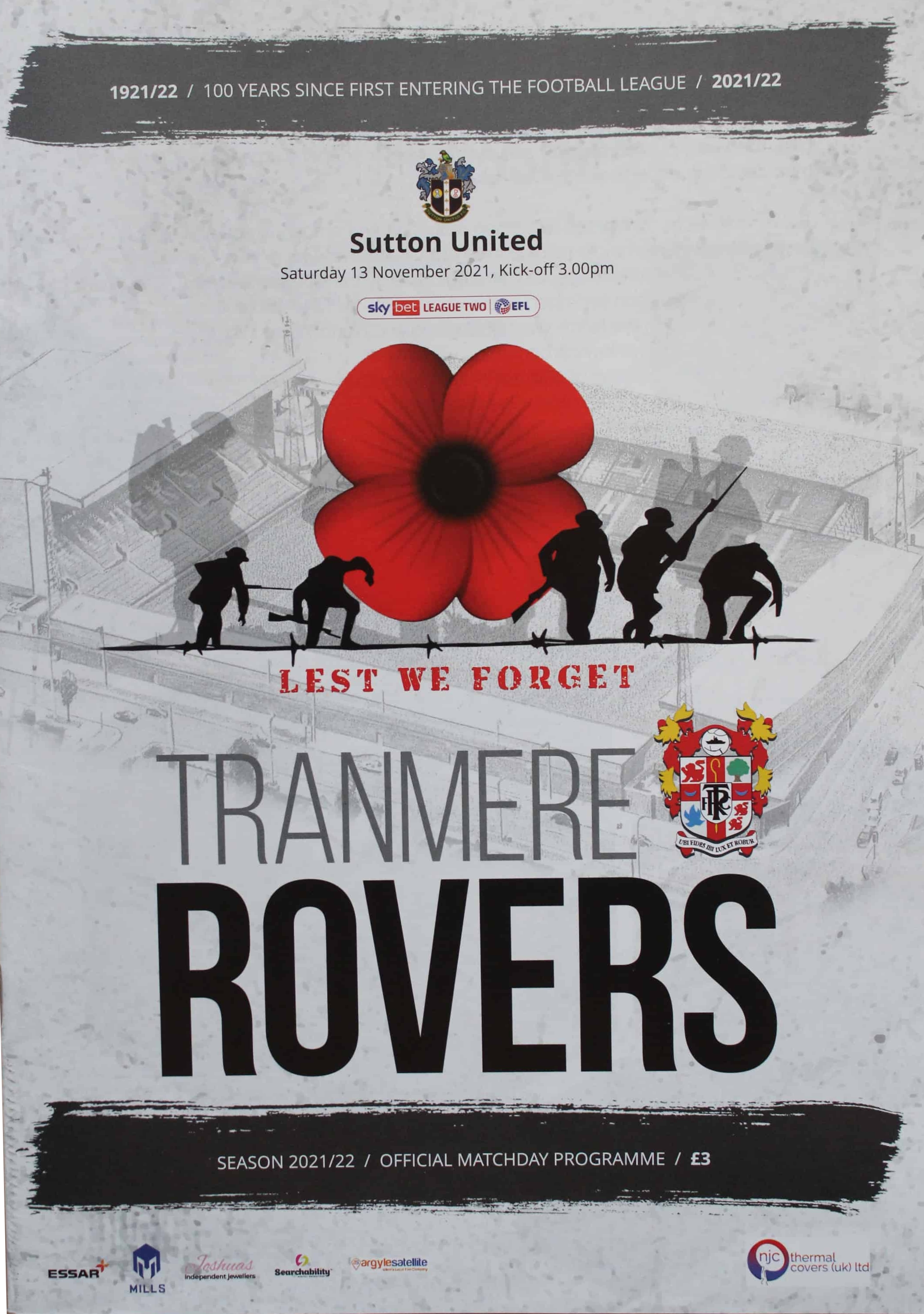 Match Programme for 13/11/2021