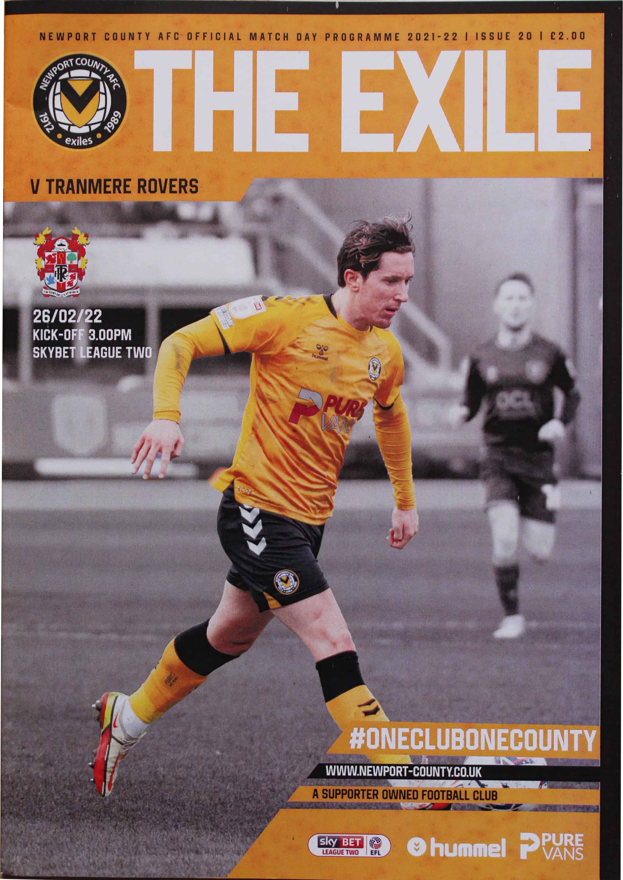 Match Programme for 26/02/2022