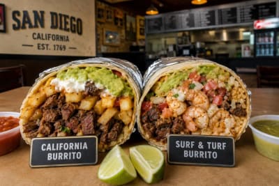 The California Burrito vs. the Surf & Turf