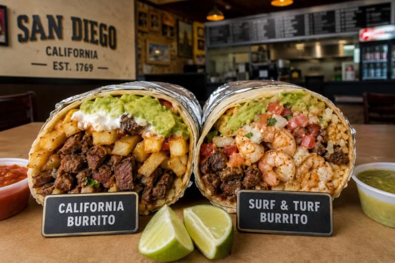 The California Burrito vs. the Surf & Turf