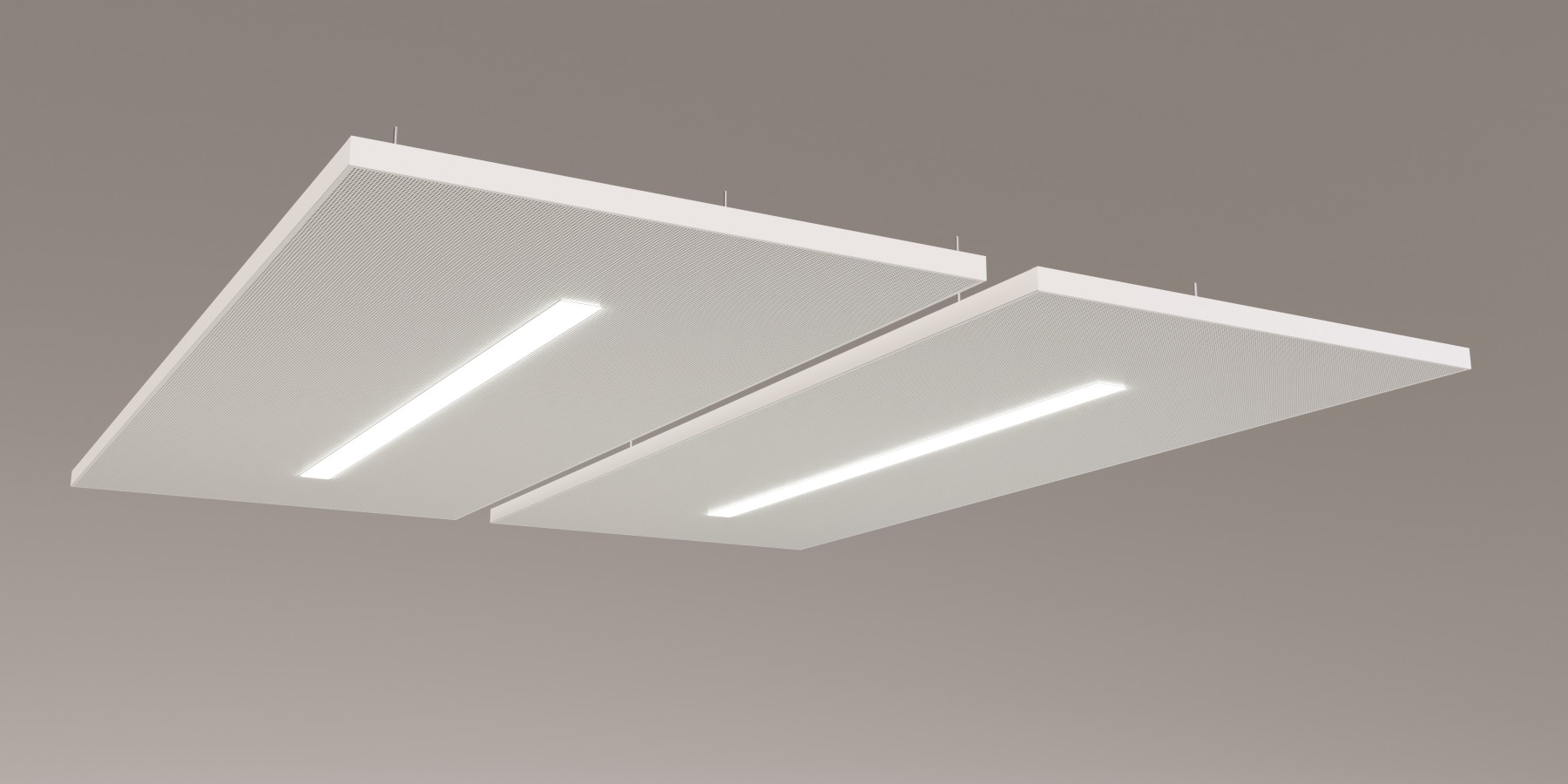 Flächenbündige Einbauleuchte in einer Metalldecke