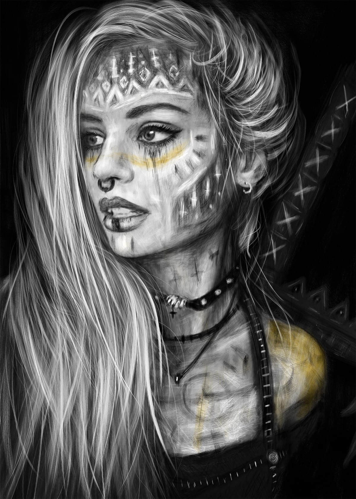 Thrive and Conquer, a surreal gothic fantasy digital portrait painting by Justin Gedak