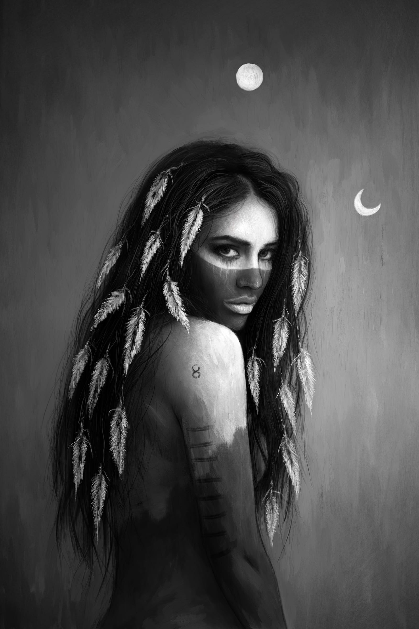 Eight, a surreal gothic fantasy digital portrait painting by Justin Gedak