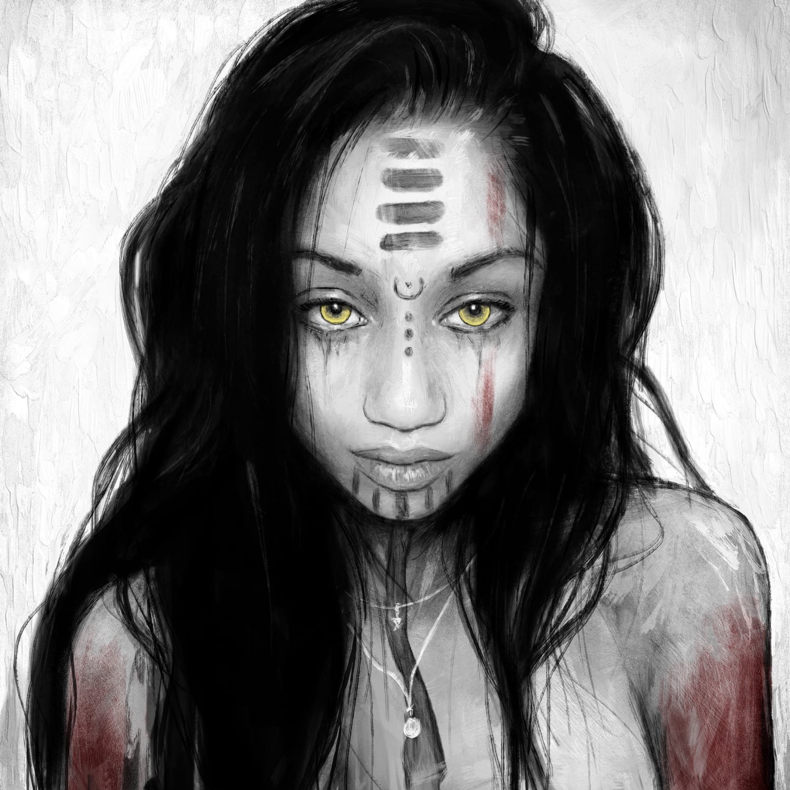 From Hell and Back, a surreal gothic fantasy digital portrait painting by Justin Gedak