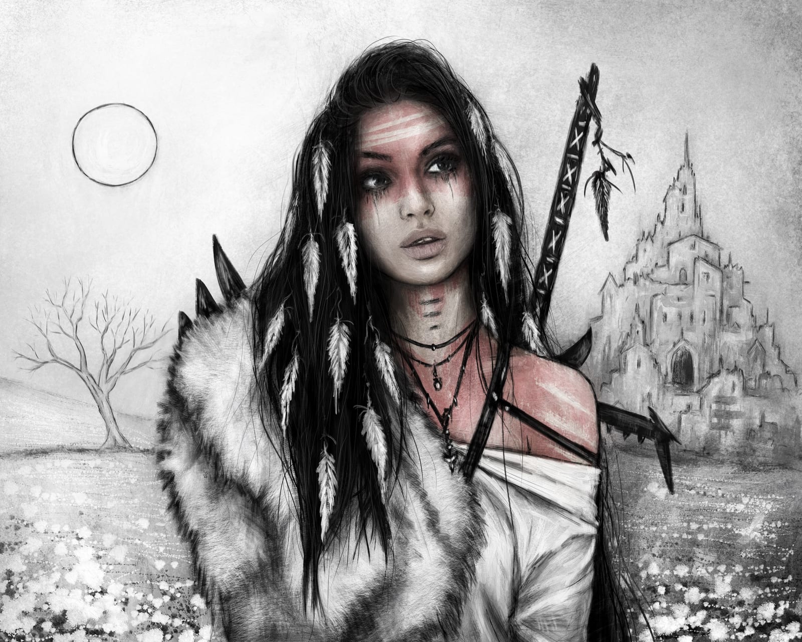 A Thousand Years, a surreal gothic fantasy digital portrait painting by Justin Gedak
