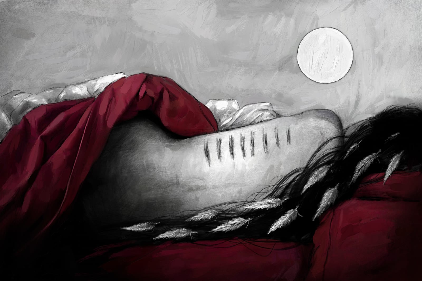 Once Upon a Time, a surreal gothic fantasy digital portrait painting by Justin Gedak