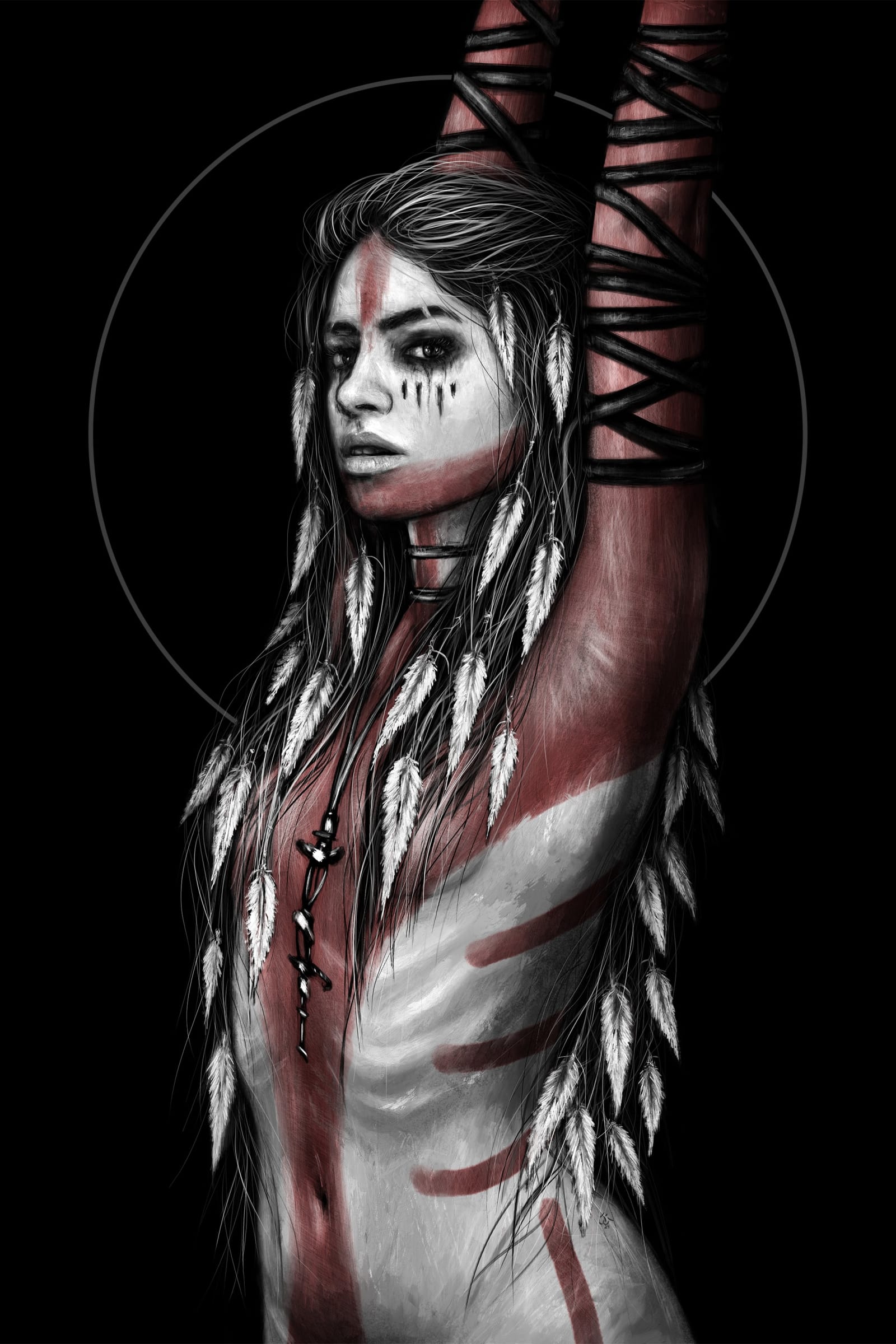 Surrendering, a surreal gothic fantasy digital portrait painting by Justin Gedak