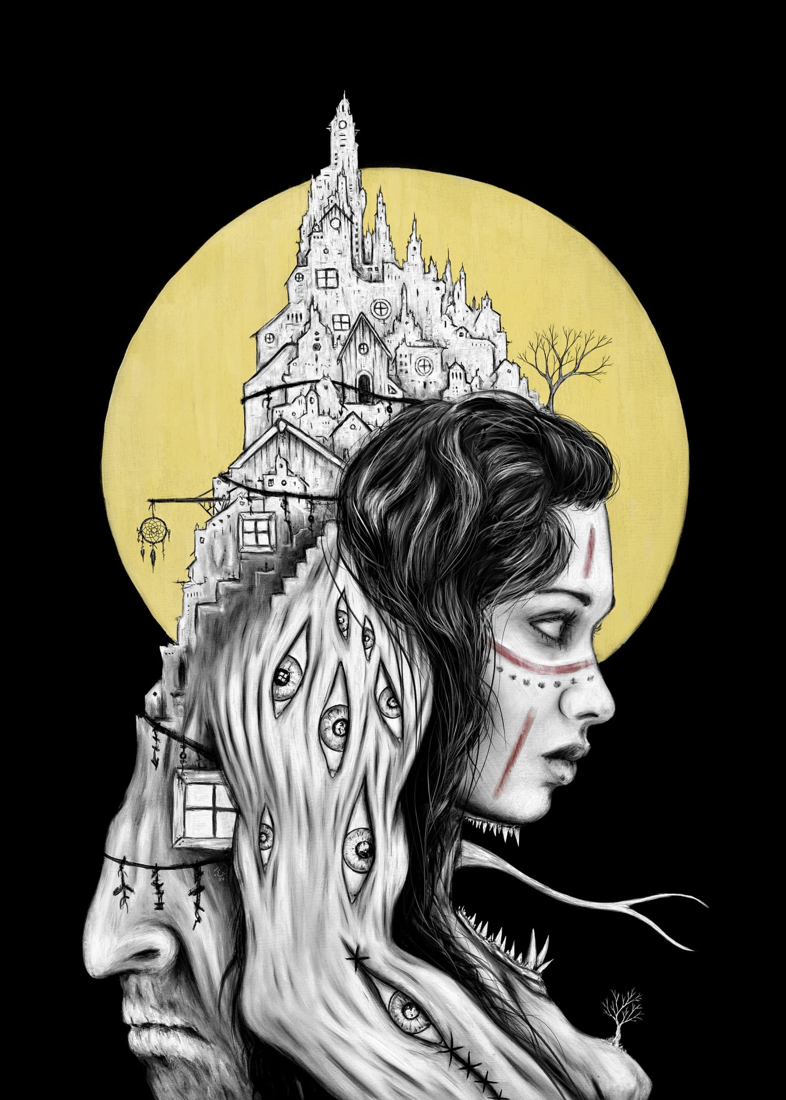 There Will Be an End, a surreal gothic fantasy digital portrait painting by Justin Gedak