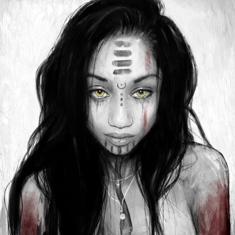 From Hell and Back, a surreal gothic fantasy digital portrait painting by Justin Gedak