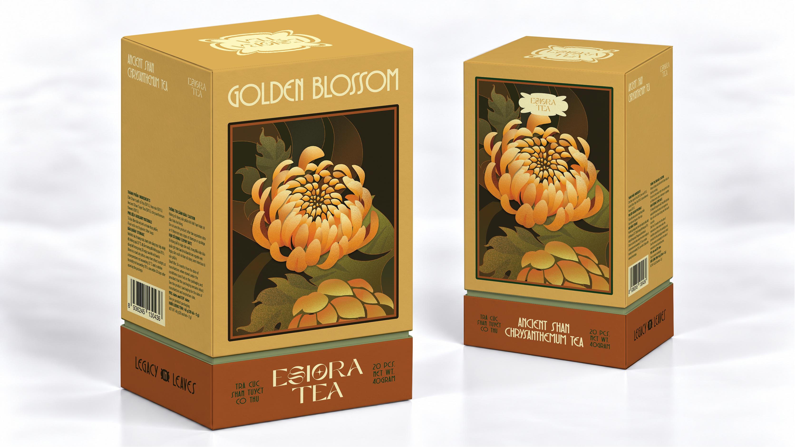 Trà cúc Shan Tuyết Cổ Thụ Essiora Tea (Trà túi lọc 20 túi x 2g)
