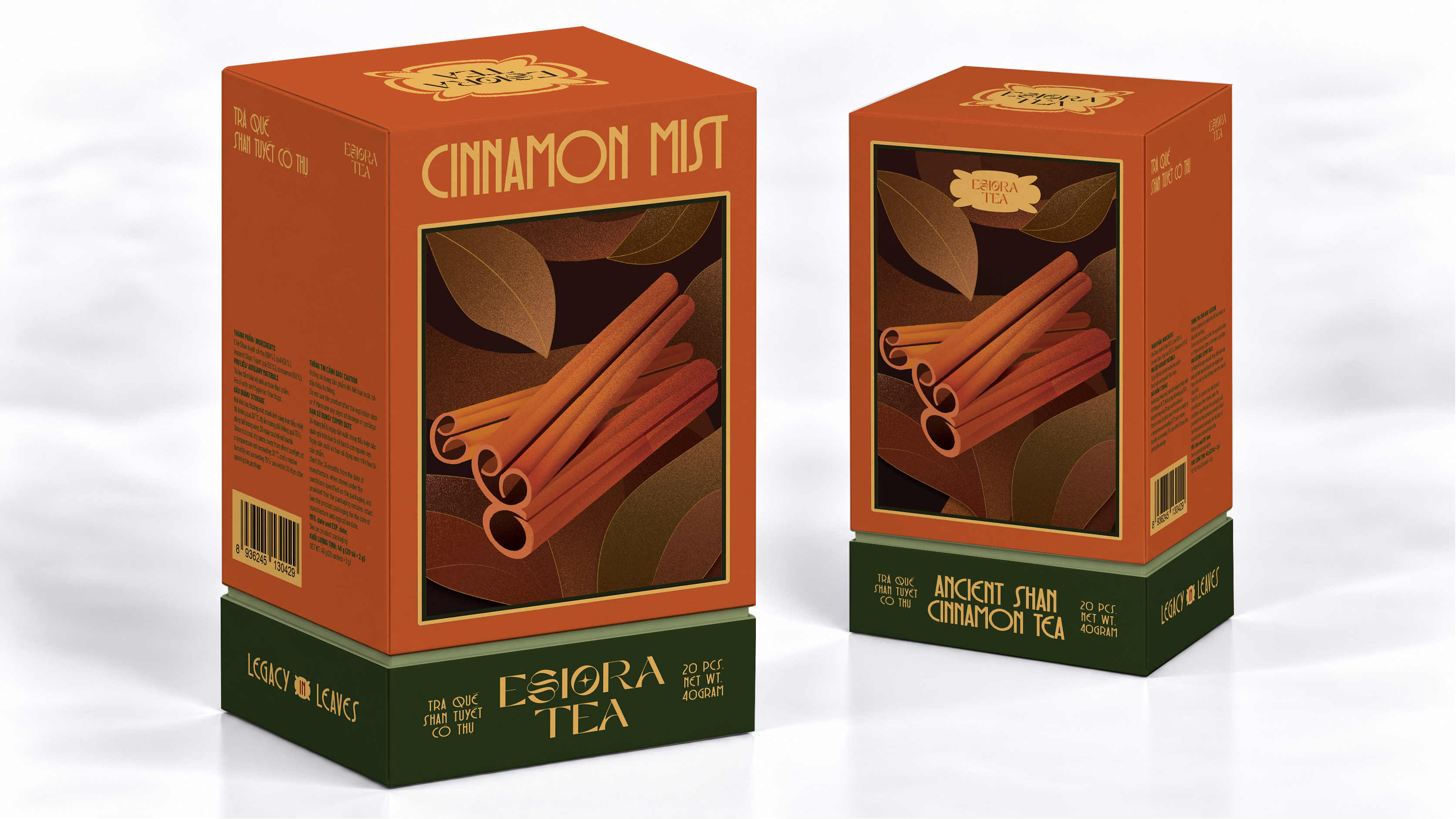 Trà quế Shan Tuyết Cổ Thụ Essiora Tea (Trà túi lọc 20 túi x 2g)