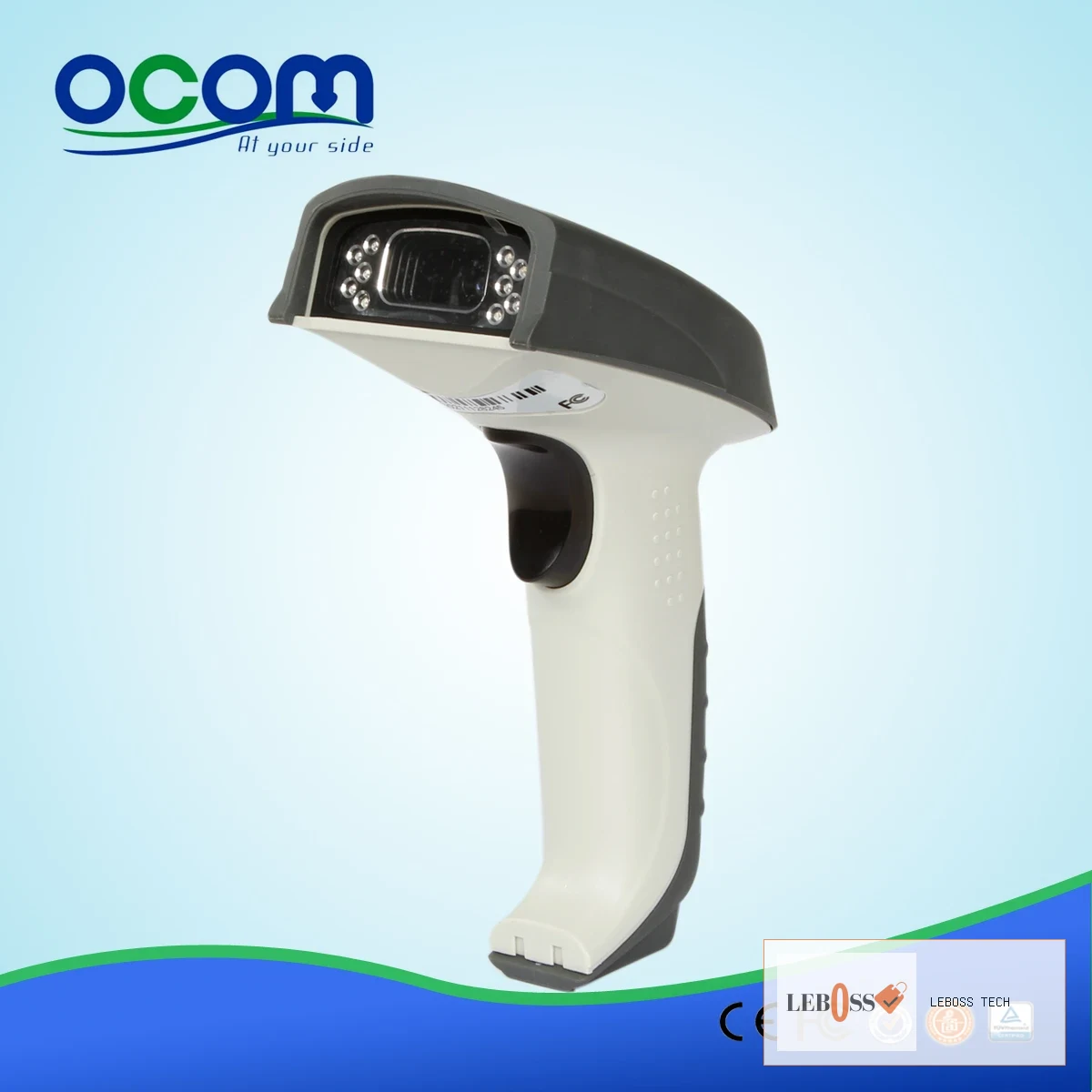 Lecteur de Code-Barres OCOM 1D/2D Filaire - Scanner Professionnel de Caisse - Neuf