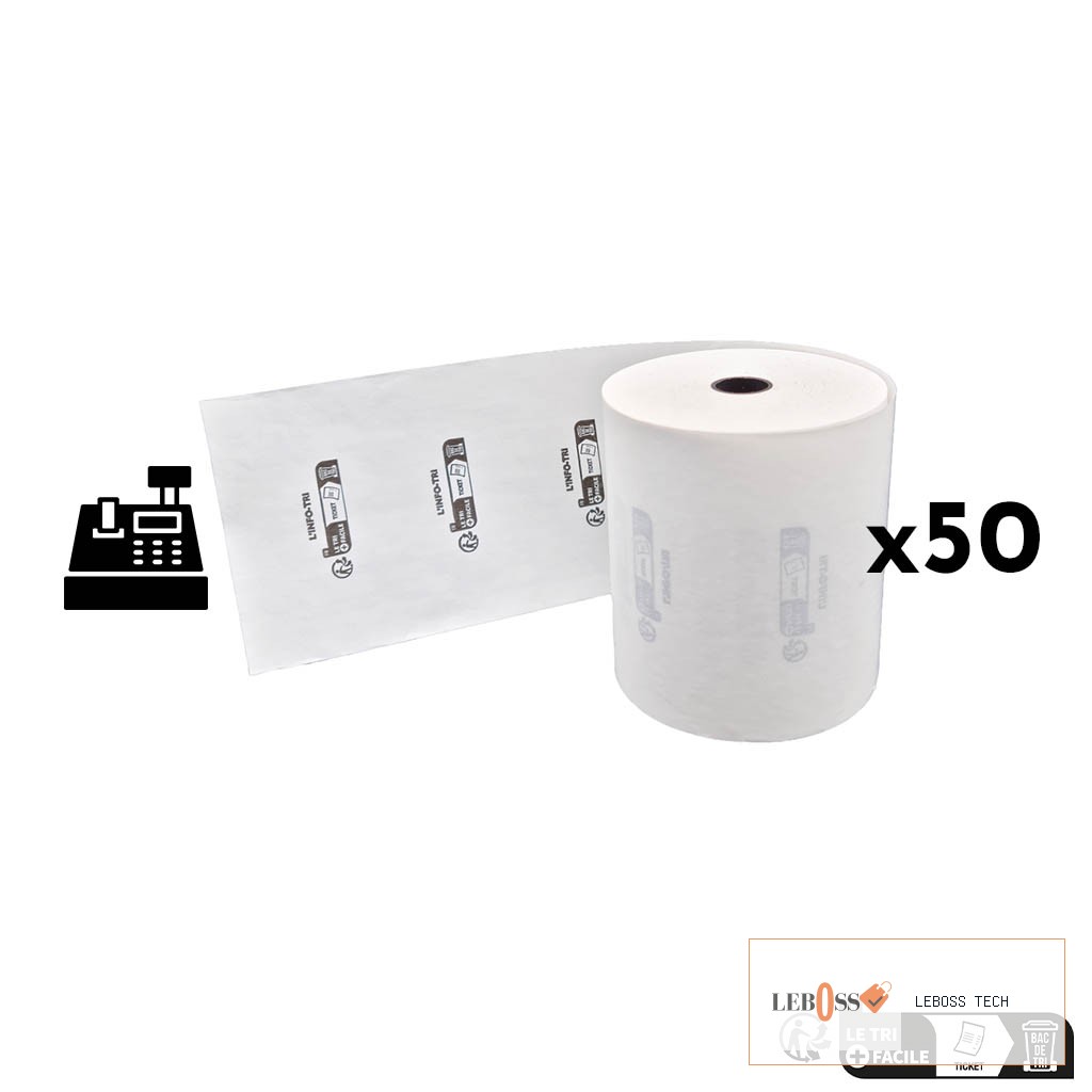 Papier Thermique Imprimante De Caisse 80 X 80 X 12 Mm BLANC