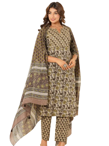 BLUMAIRE Mint Green Printed Straight Kurta for Women | Casual & Formal Wear Outfit