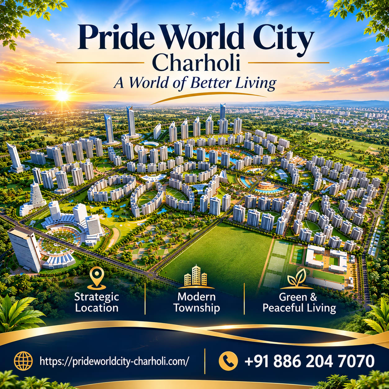 🏡 Pride World City, Charholi – A Lifestyle Beyond Ordinary! ✨

Imagine a life where comfort, luxury and convenience come together at one address!

Discover Pride World City, Charholi, Pune – a 400-acre integrated township designed for modern living.

🌟 Spacious 2, 3 & 4 BHK Homes 🌳 Beautiful Landscaped Spaces 🏊 Premium Lifestyle Amenities 🏋️ Sports & Fitness Facilities 📍 Excellent Connectivity to Pune Airport, Kharadi & Viman Nagar

Your dream home deserves a perfect address!

📞 Interested in knowing more? Get in touch with us today! https://prideworldcity-charholi.com/

#PrideWorldCity #PrideWorldCityCharholi #RealEstatePune #LuxuryLiving #DreamHome #PuneProperties #2BHK #3BHK #4BHK
