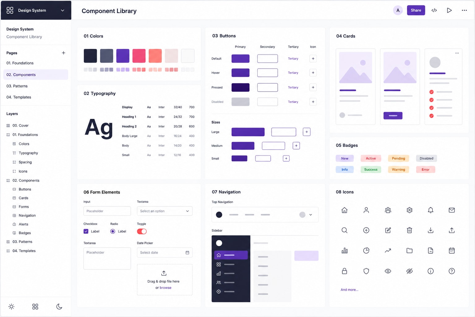 Design system and component library