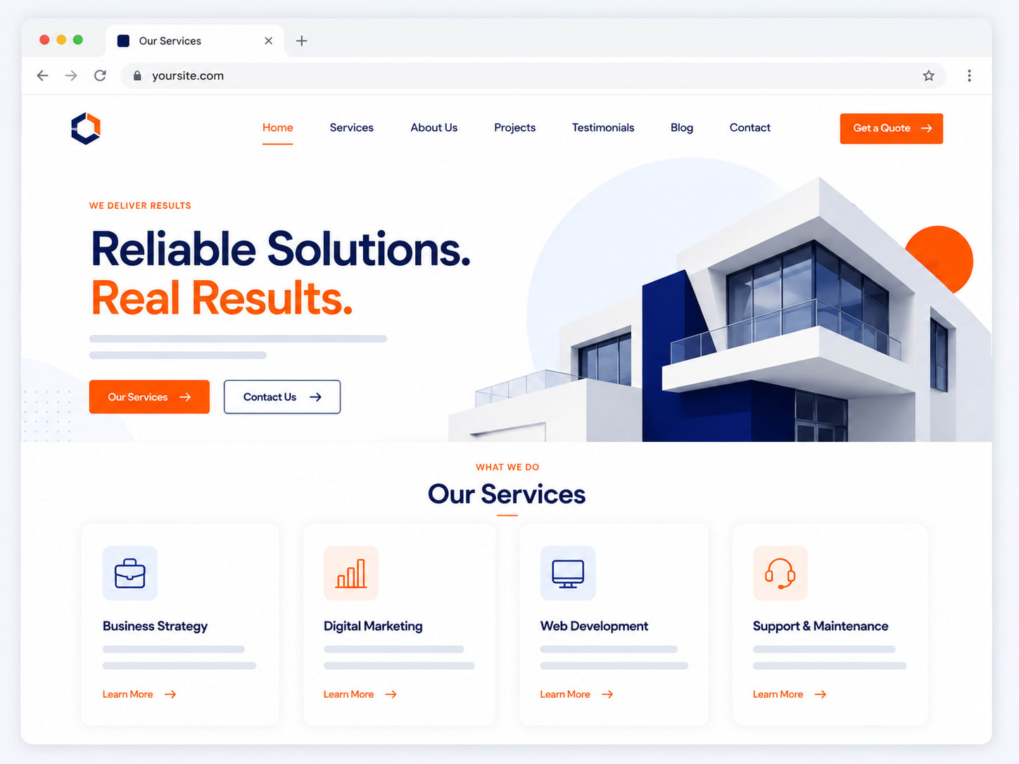 Multi page service business website built on WordPress by Tech Striker