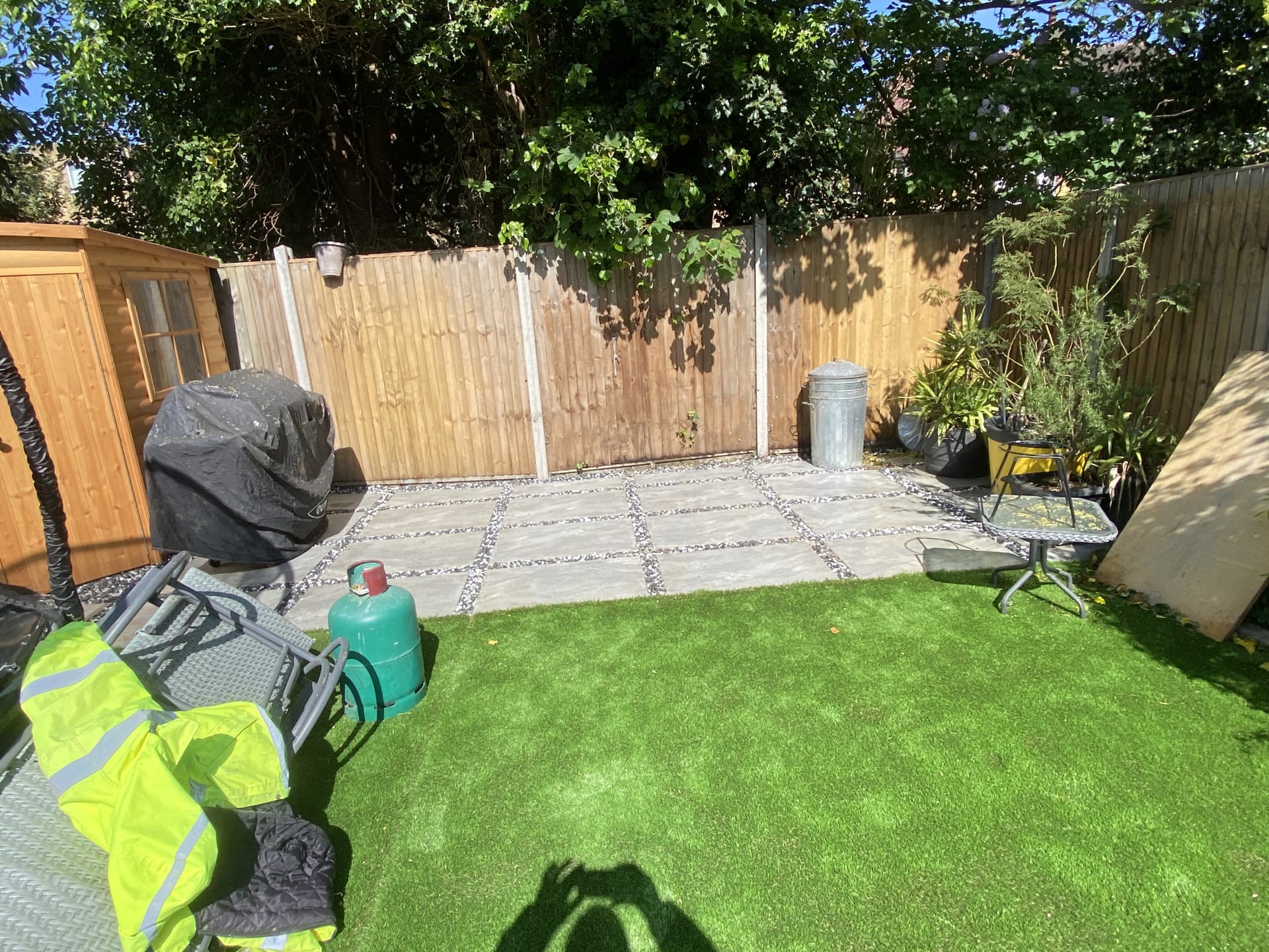 Garden after transformation with decking and astro grass Streatham