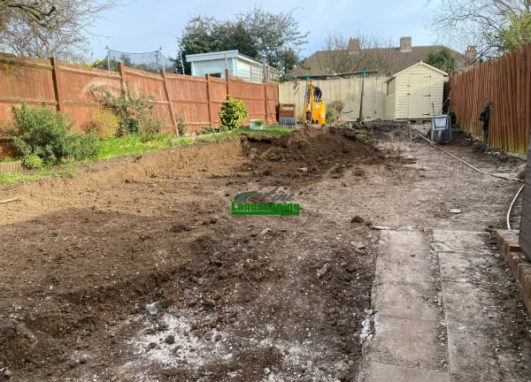 Orpington back garden before landscaping