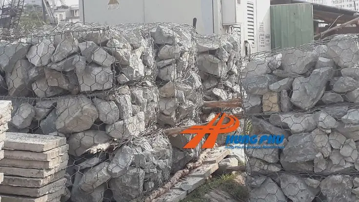 Rọ đá hộc Trong công tác xây dựng tường chắn trọng lực và chống xói mòn đất Rọ đá hộc Trong công tác xây dựng tường chắn trọng lực và chống xói mòn đất