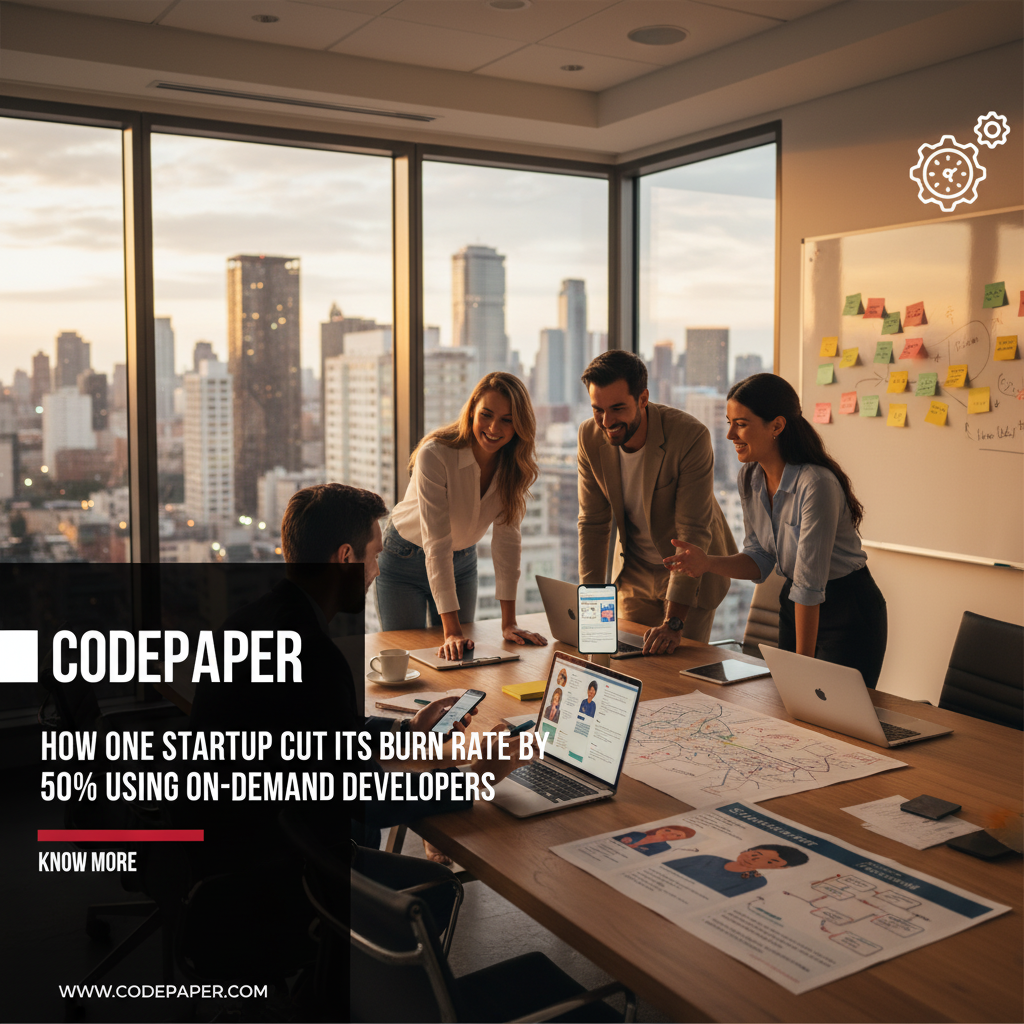 Client discovery workshop in Vaughan ON office discussing user journeys for custom software development services