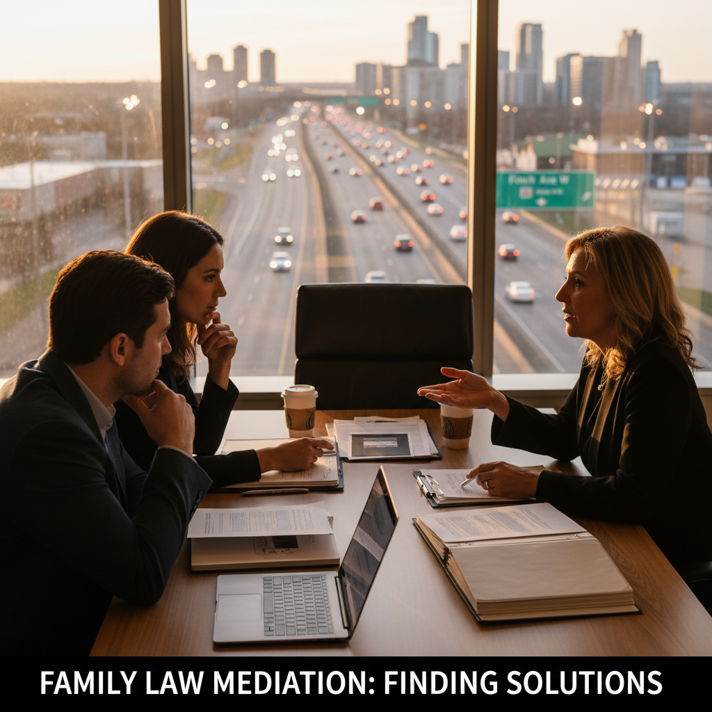 Family law mediation near Highway 27 and Finch Ave W in Toronto; spousal support lawyer facilitating settlement discussions