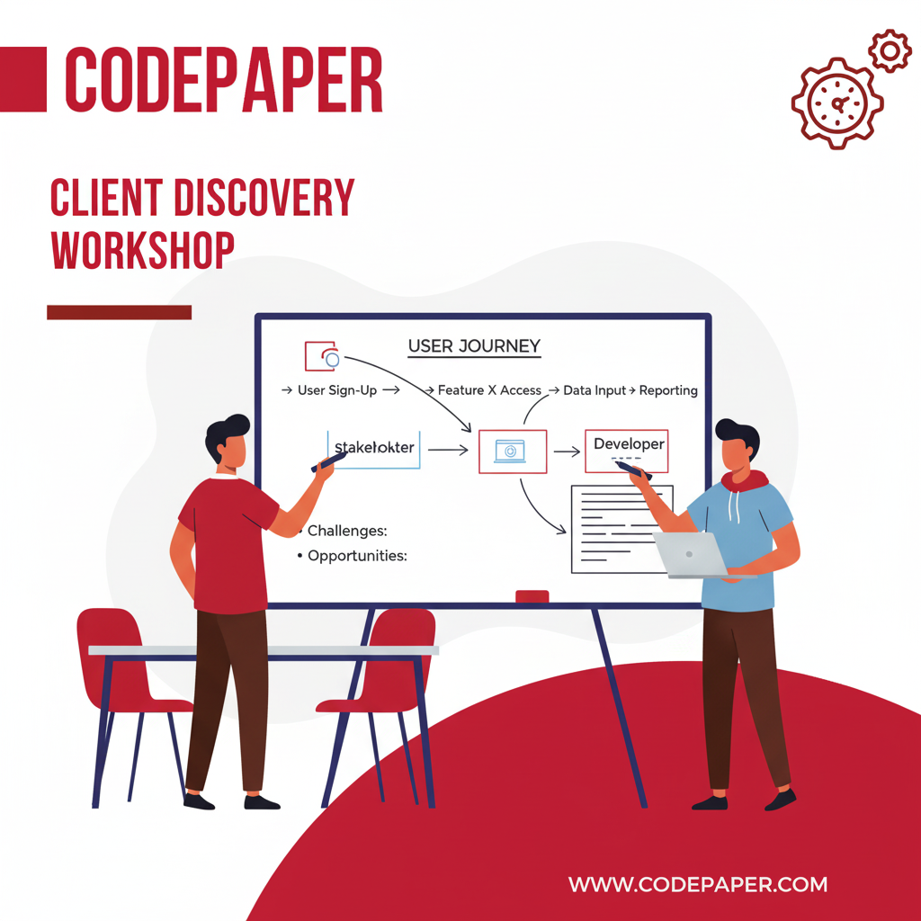 Discovery workshop near Unit 20 – 120 Woodstream Blvd in ON for web app development company project